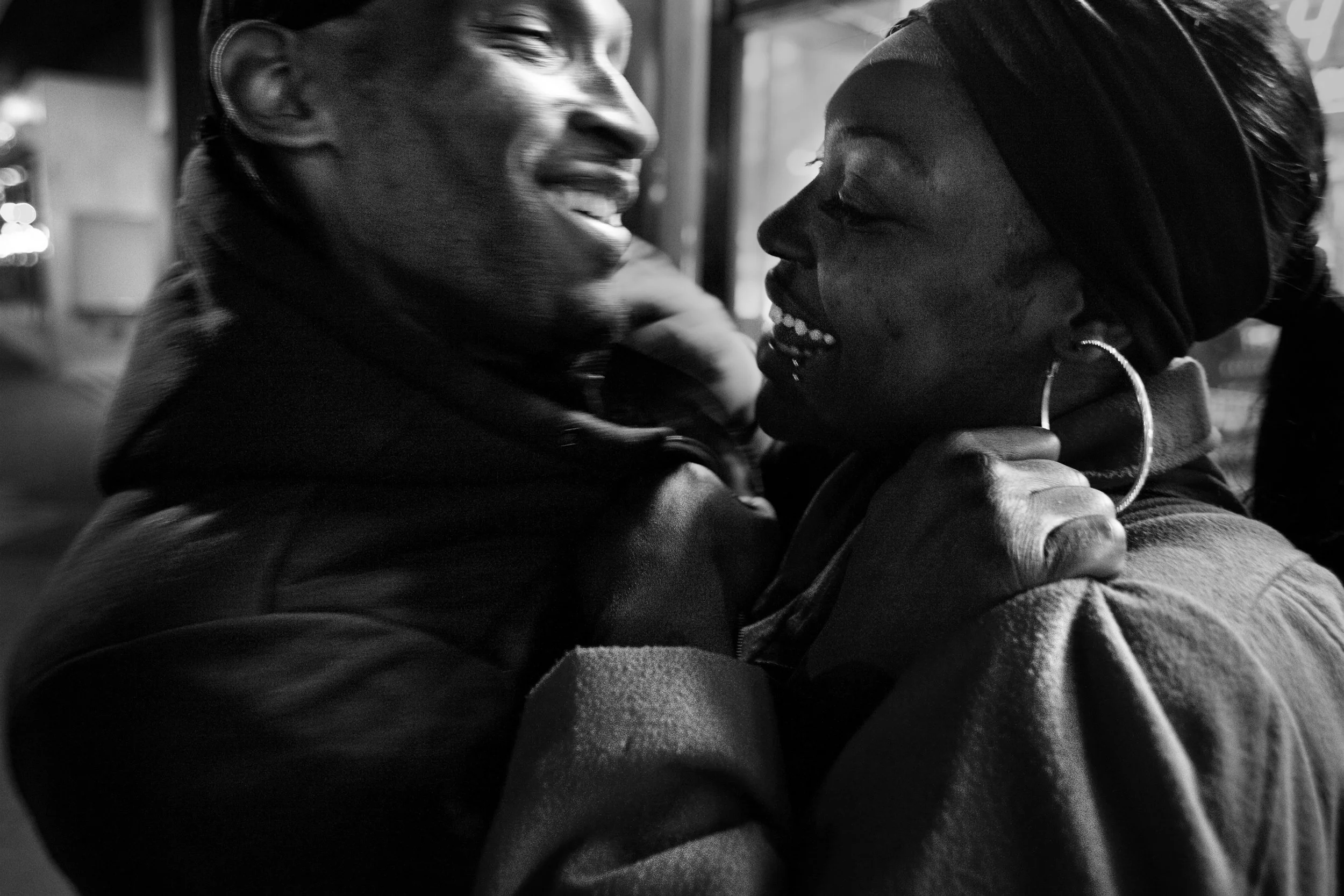  Shanon left, with his partner Jamesha on the streets of Oakland with Jamesha. 