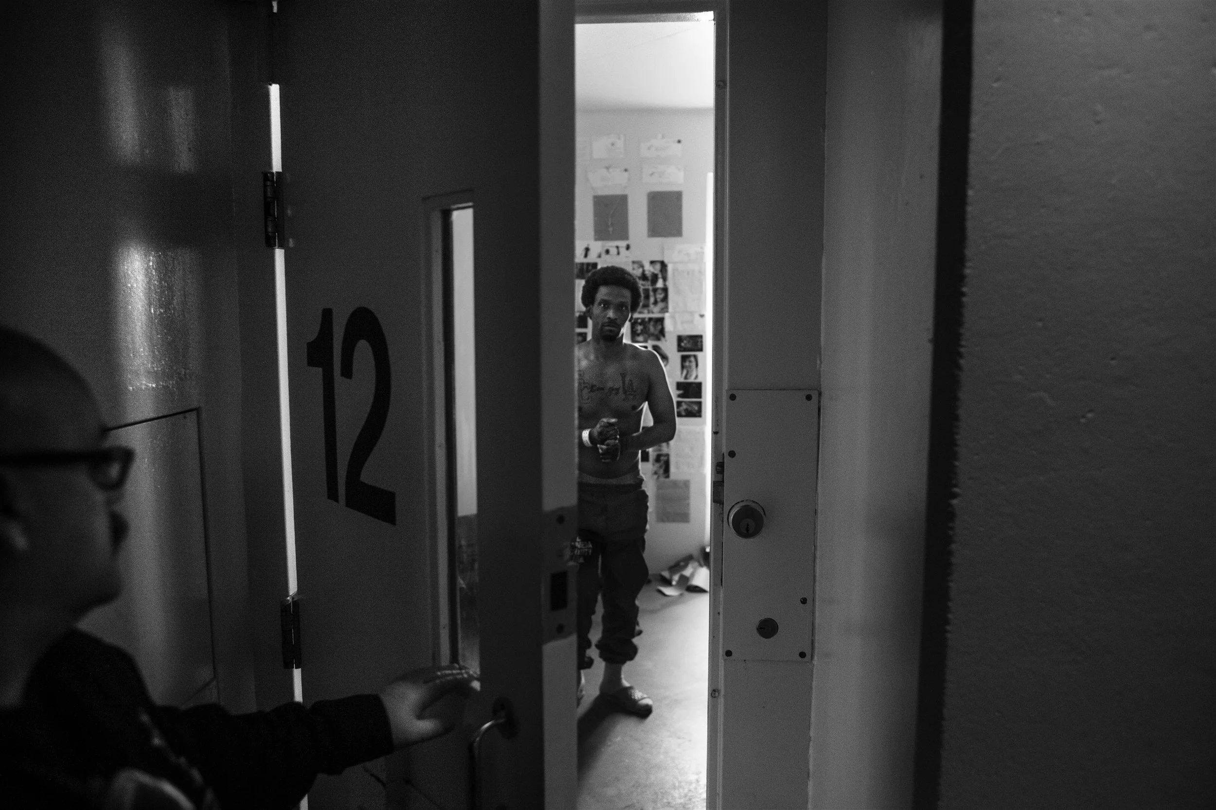  Shanon in his cell at the Glen Dyer detention facility in downtown Oakland. After months of living on the street, and battling mental illness, he was arrested in March 2015. 