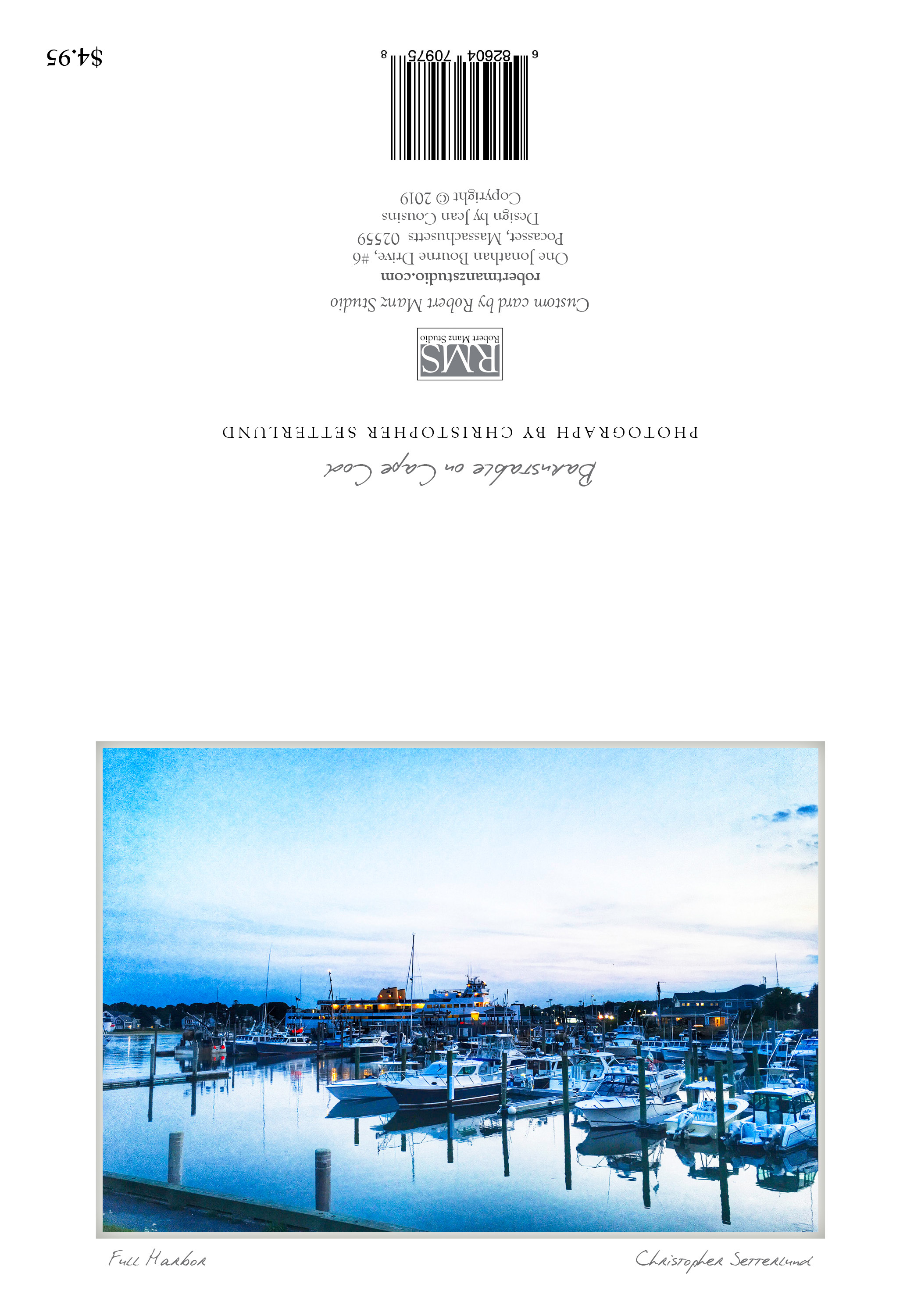 "Full Harbor" by Christopher Setterlund; Hyannis, Barnstable, Cape Cod