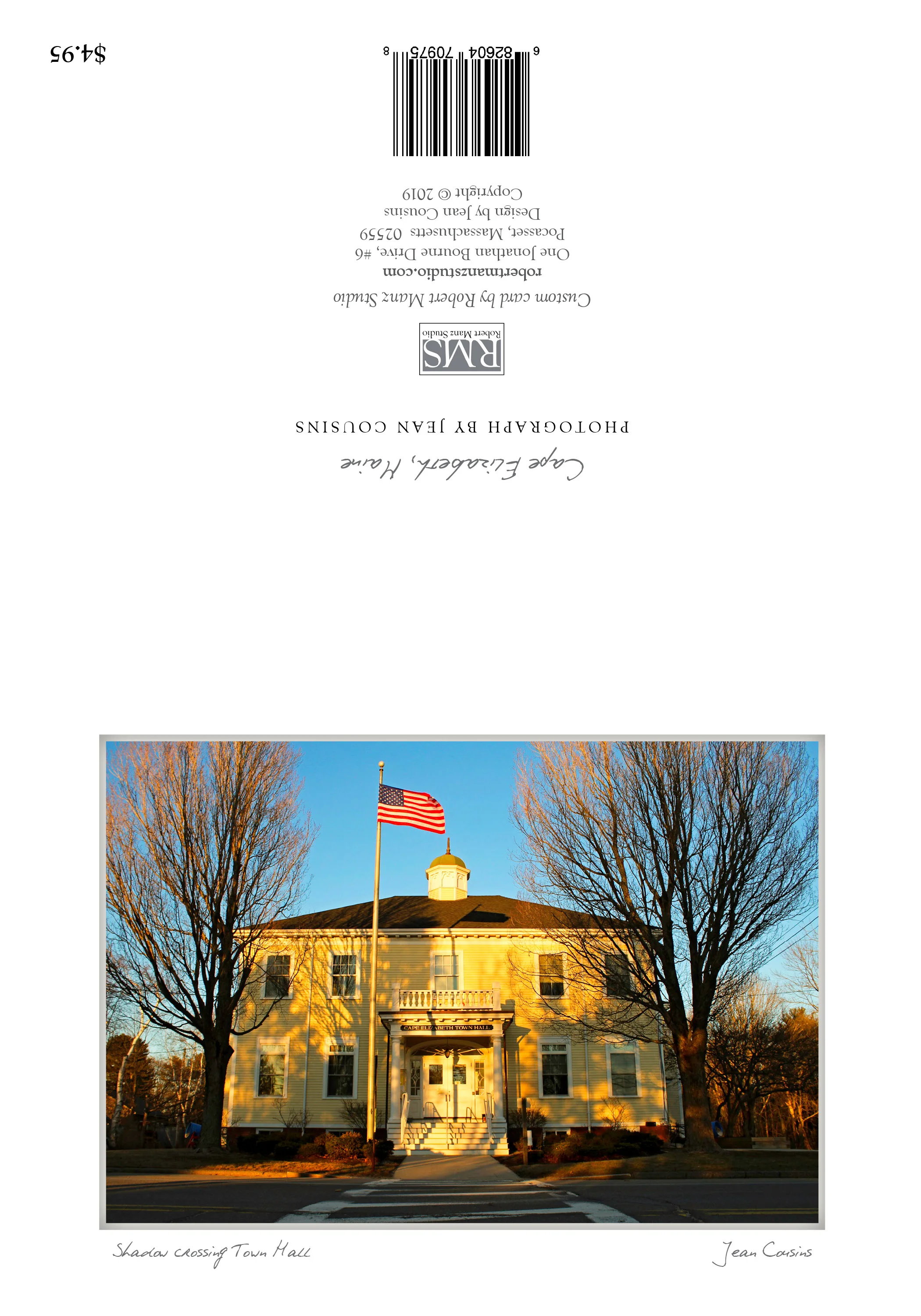 "Shadow Crossing Town Hall" by Jean Cousins; Cape Elizabeth, Maine