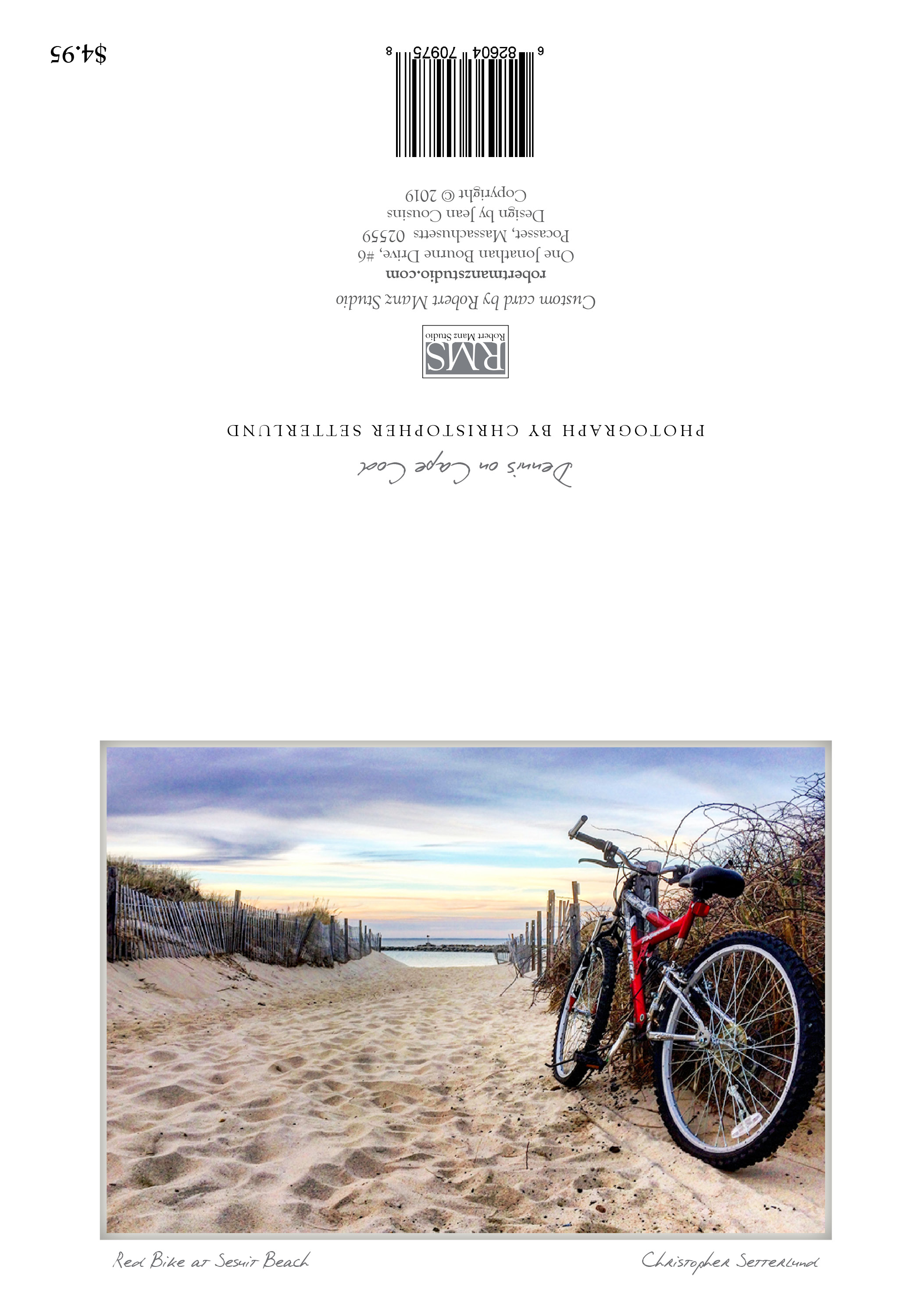 "Red Bike at Sesuit Beach" by Christopher Setterlund; Dennis, Cape Cod