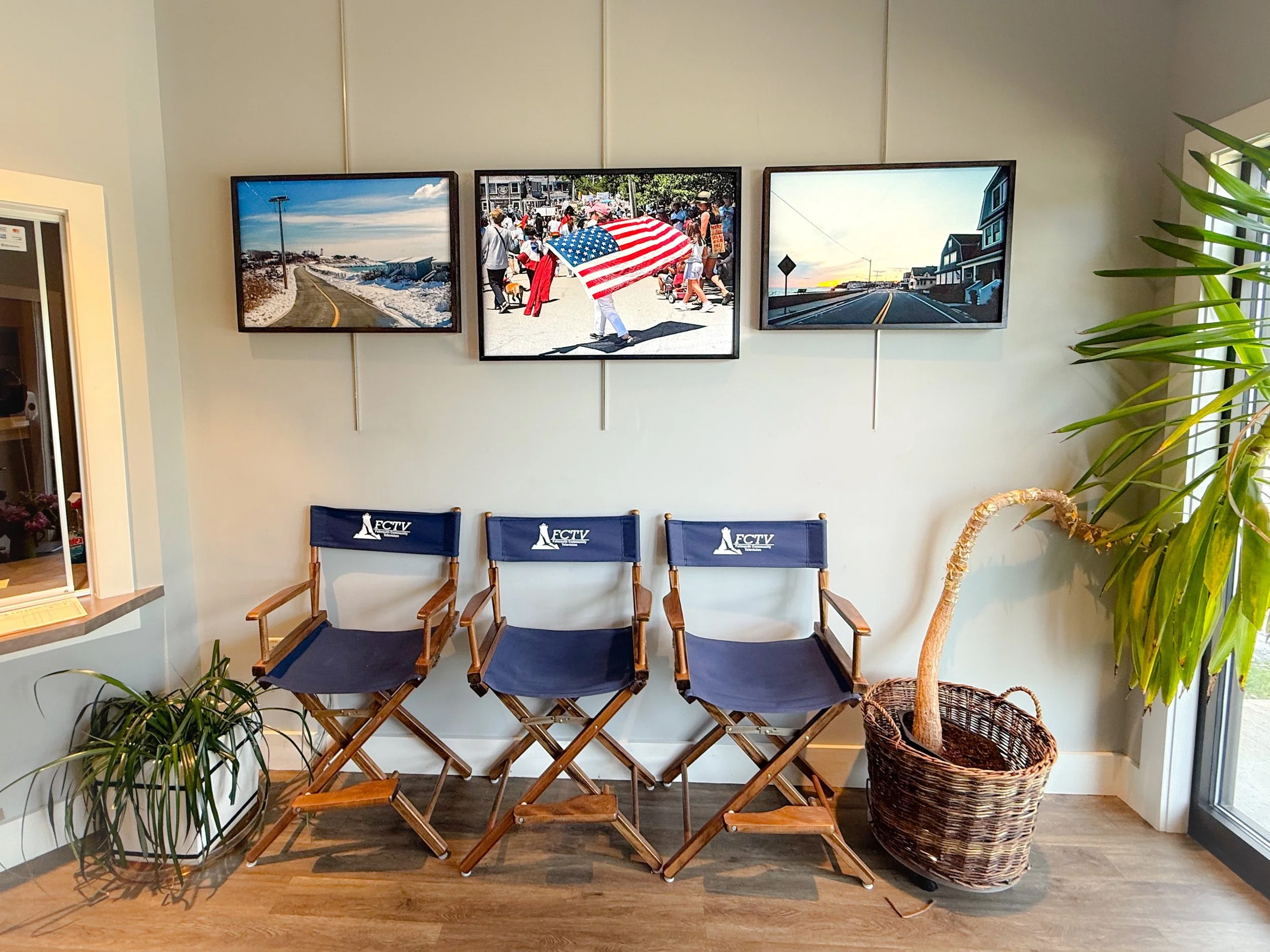 Nobska in Winter by Dennis Weeks, Fourth of July Woods Hole by Kathleen Casey, Sunset on the Heights by Sarah Elizabeth Murphy