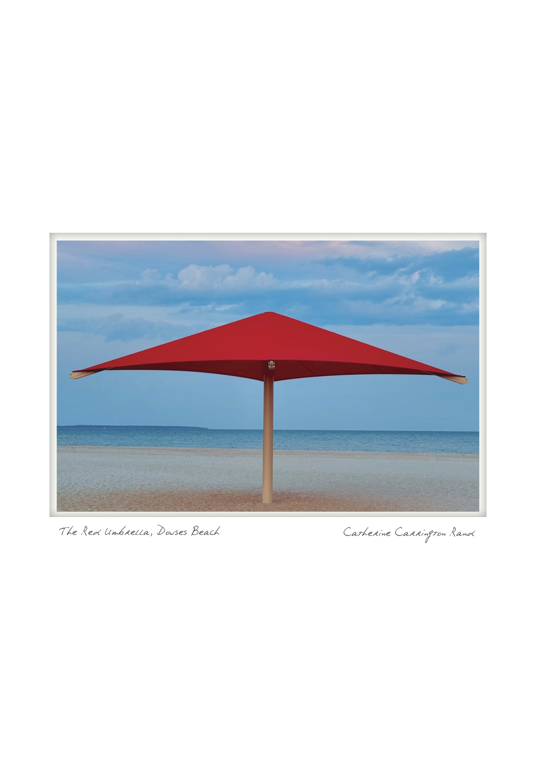 the Red Umbrella - Catherine Carrington Rand - Dowses Beach, Osterville