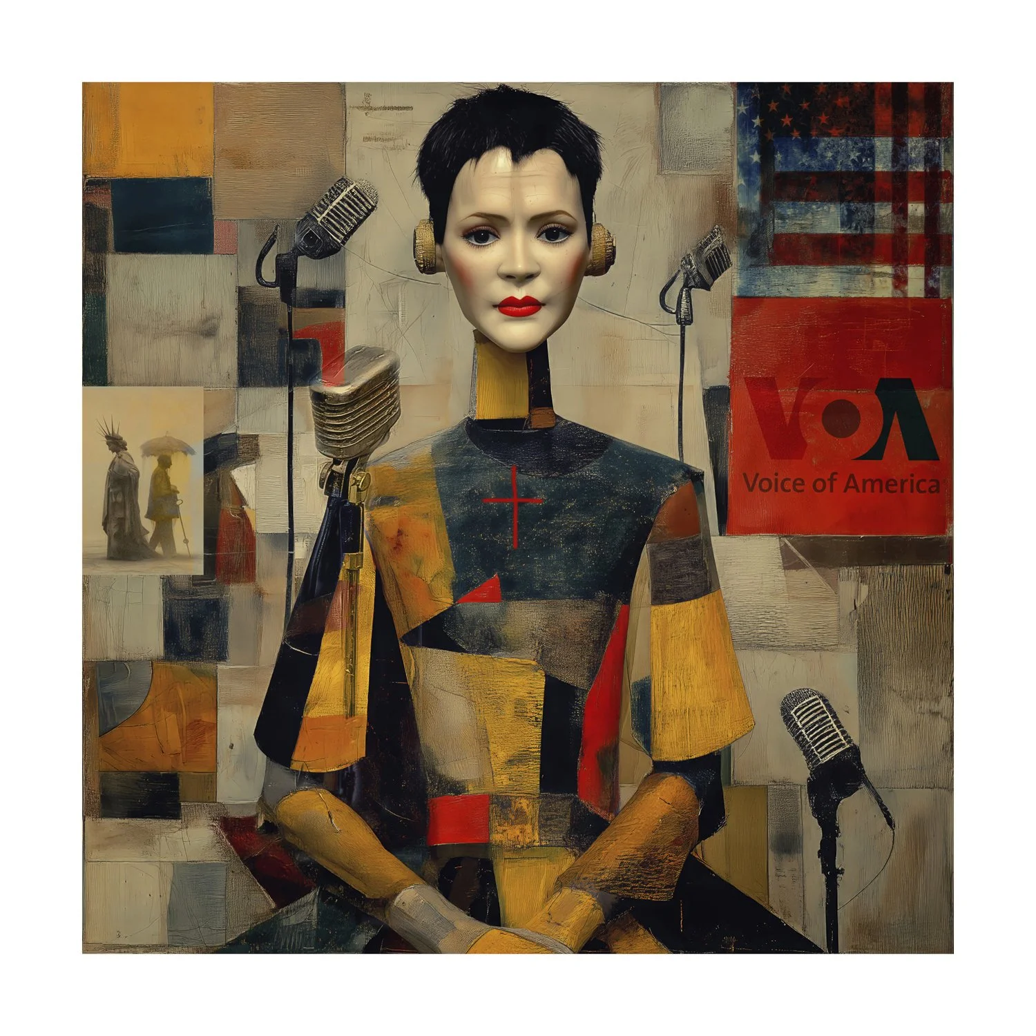 MAGA girls: Note Card Set of AI layered art by Donna Oglesby