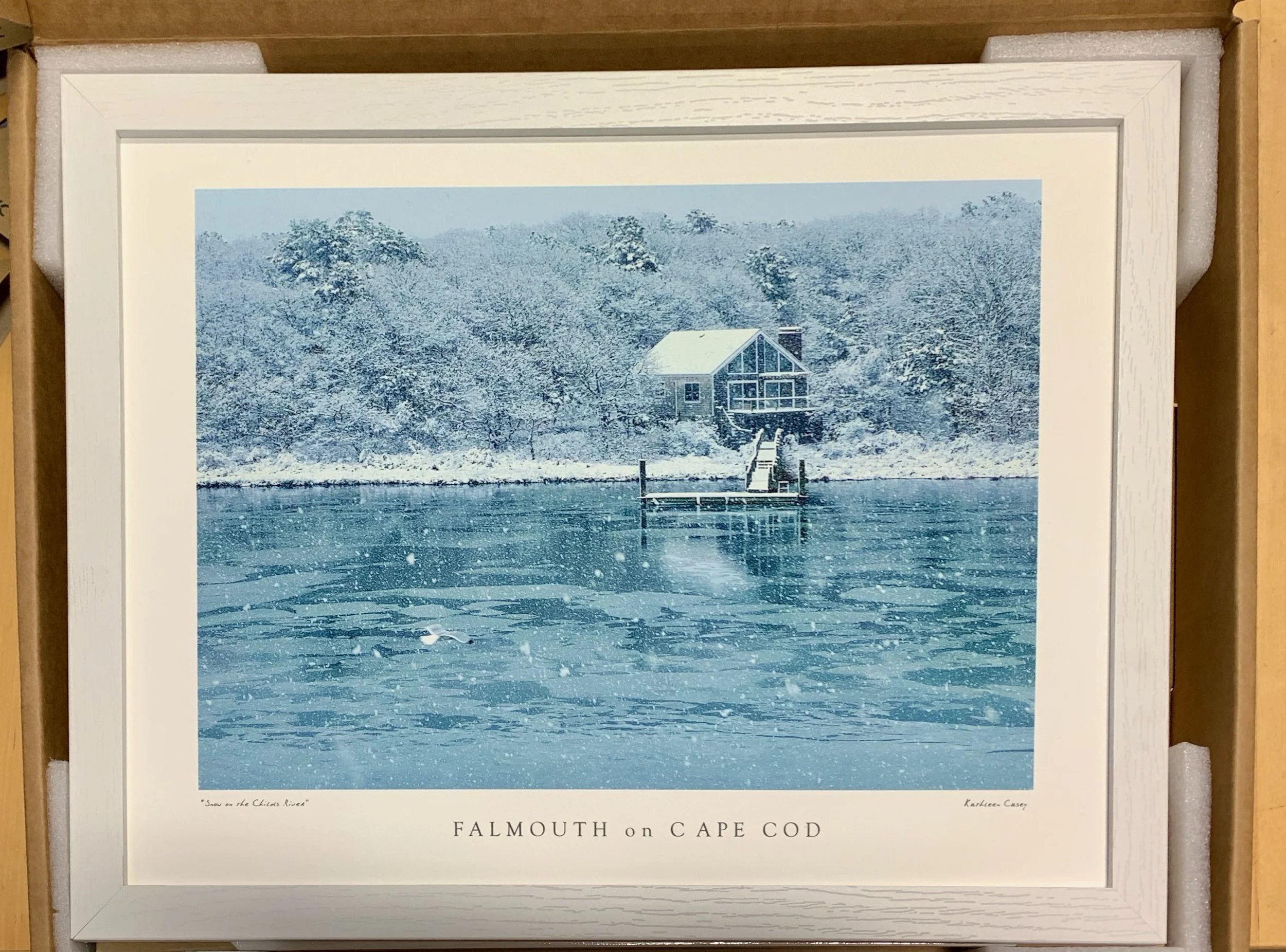 Framed Print - "Snow on the Childs River": Photograph by Kathleen Casey