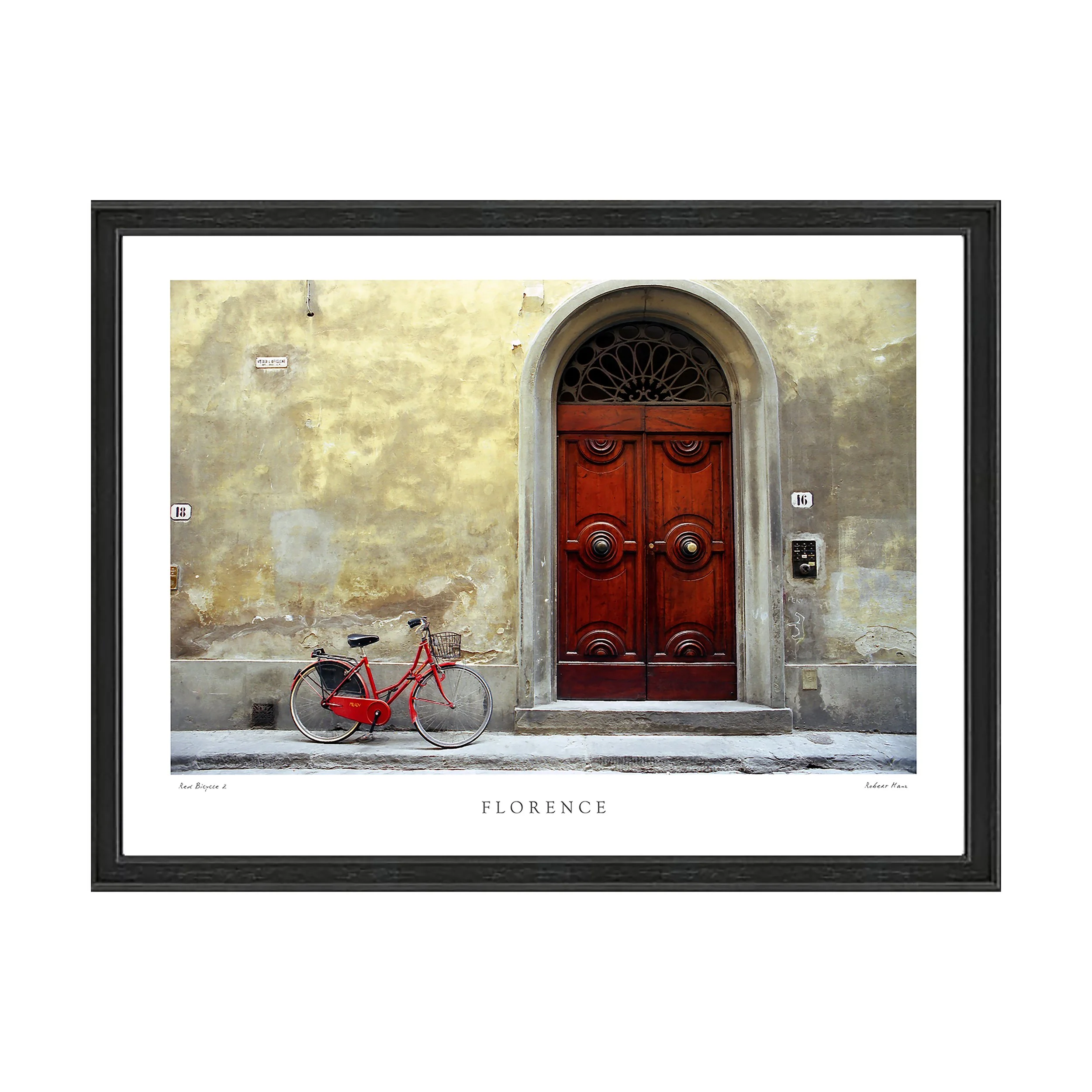 Print - "Red Bicycle 2": Photograph by Robert Manz - Florence