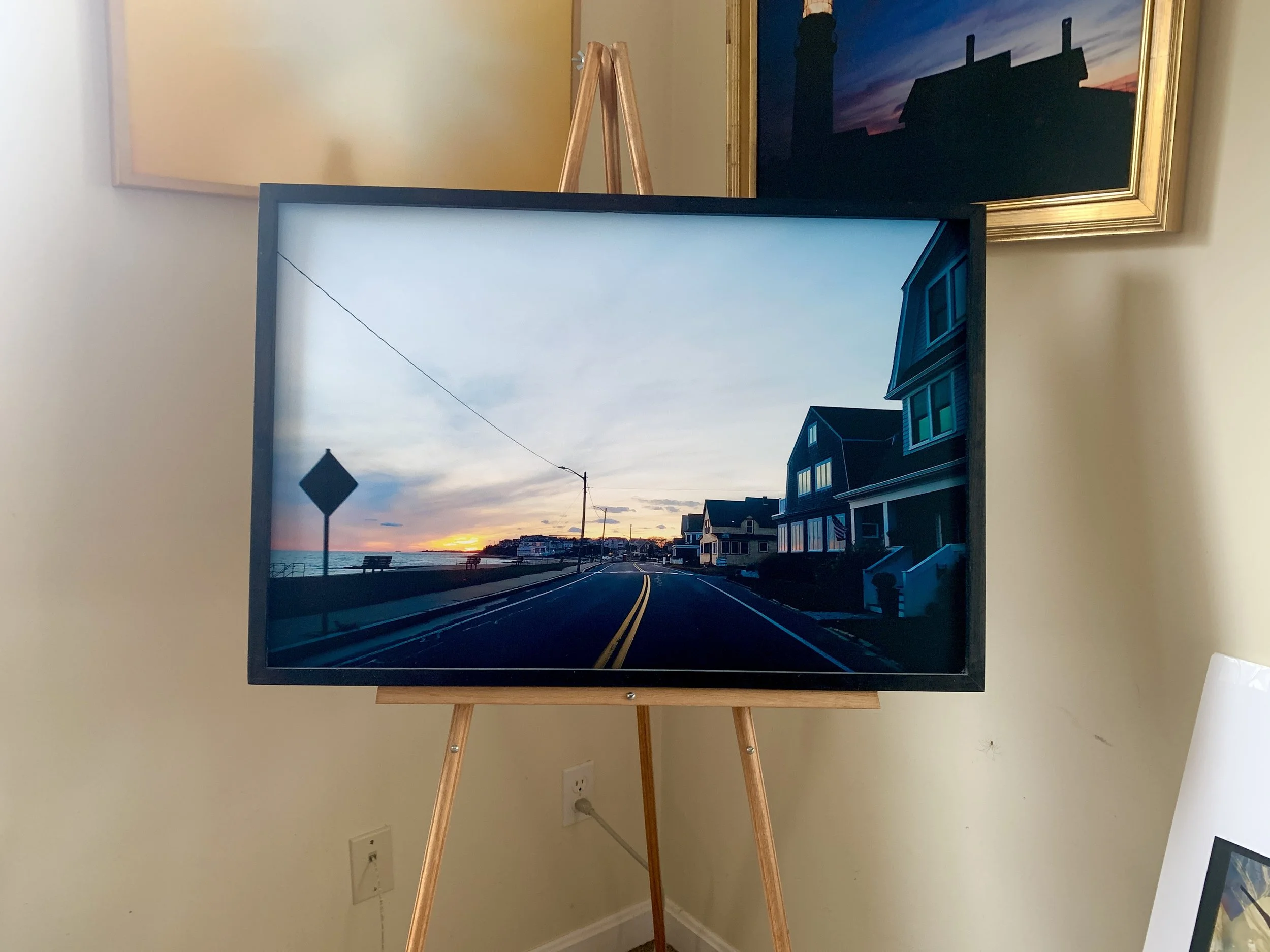 Sunset on the Heights - Archival Photograph Print on aid free paper in a black wood frame