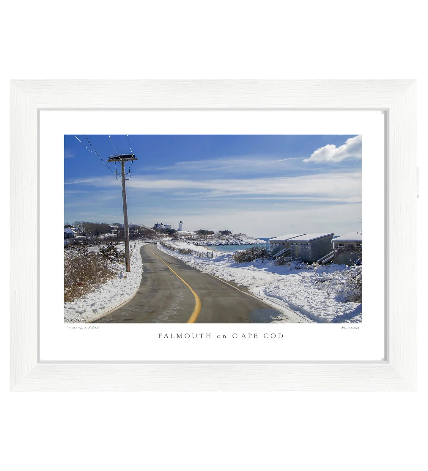 Framed Print - "Winter Way to Nobska": Photograph by Dennis Weeks