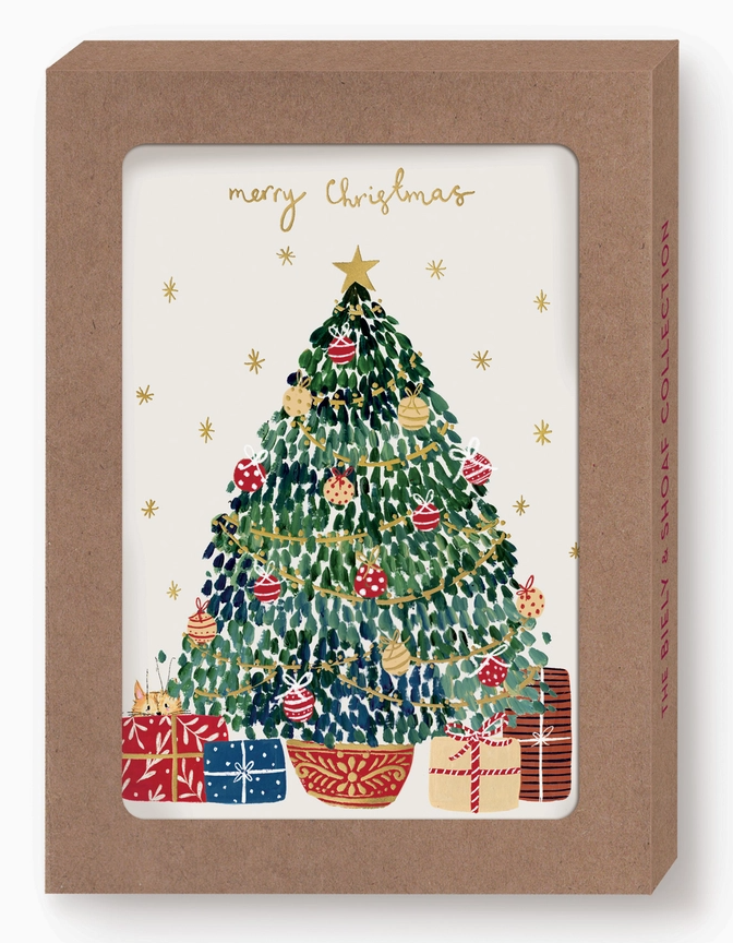 Merry Christmas Tree Boxed Holiday Greeting Cards- Box of 10