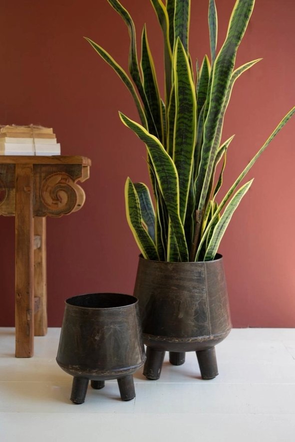 Hand Hammered Iron Planter