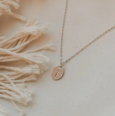 Mauve Cross Pendant Necklace