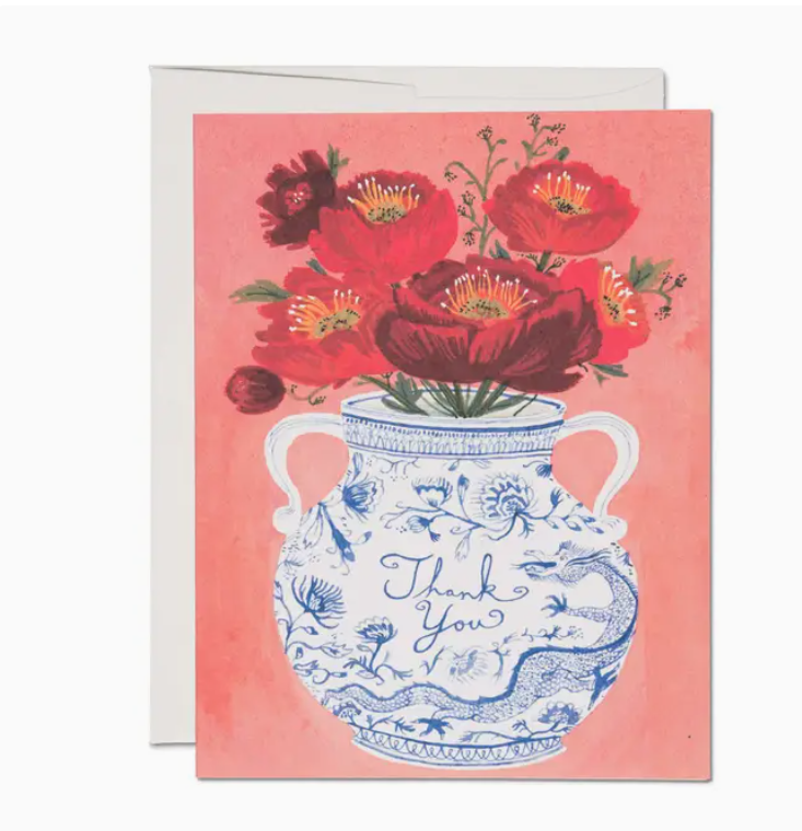Dragon Vase Thank You Greeting Card