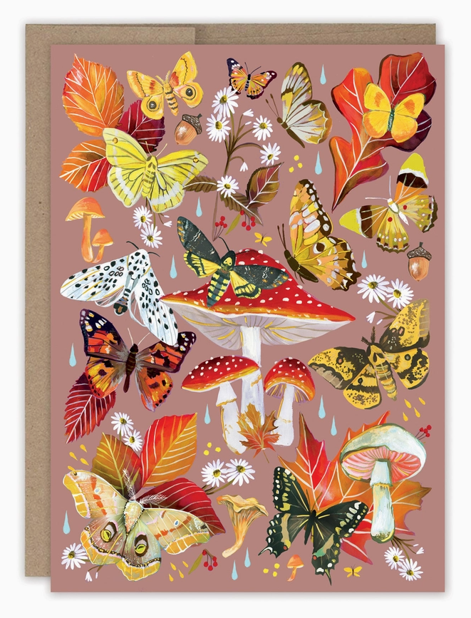 Autumn Flutter Birthday Greeting Card