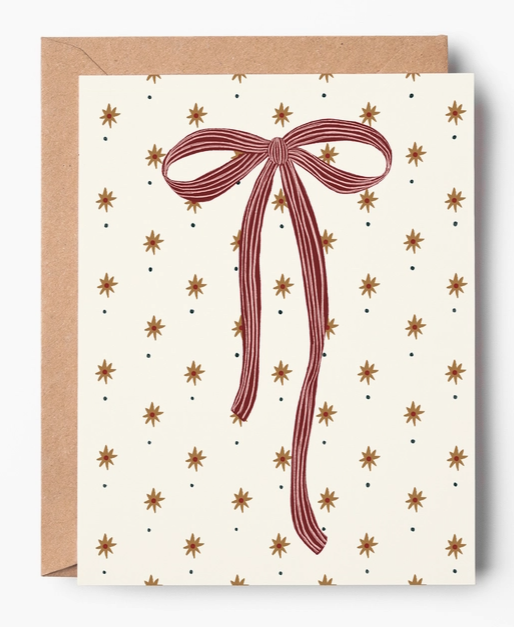 Holiday Bow Pattern Greeting Card