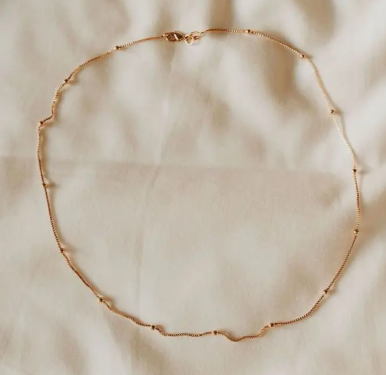 Mauve Annie Gold Filled Satellite Necklace