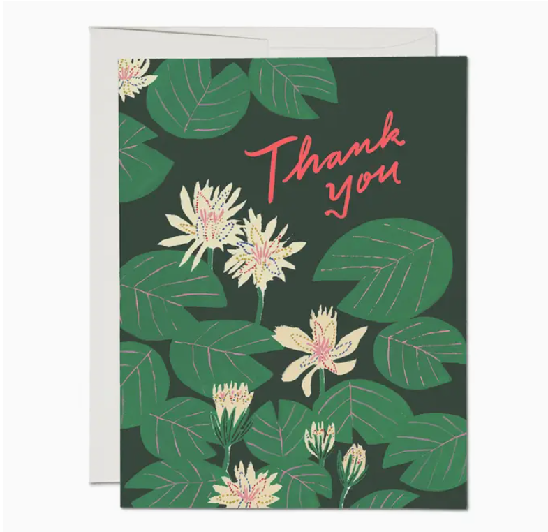 Water Lilies Thank You Greeting Card