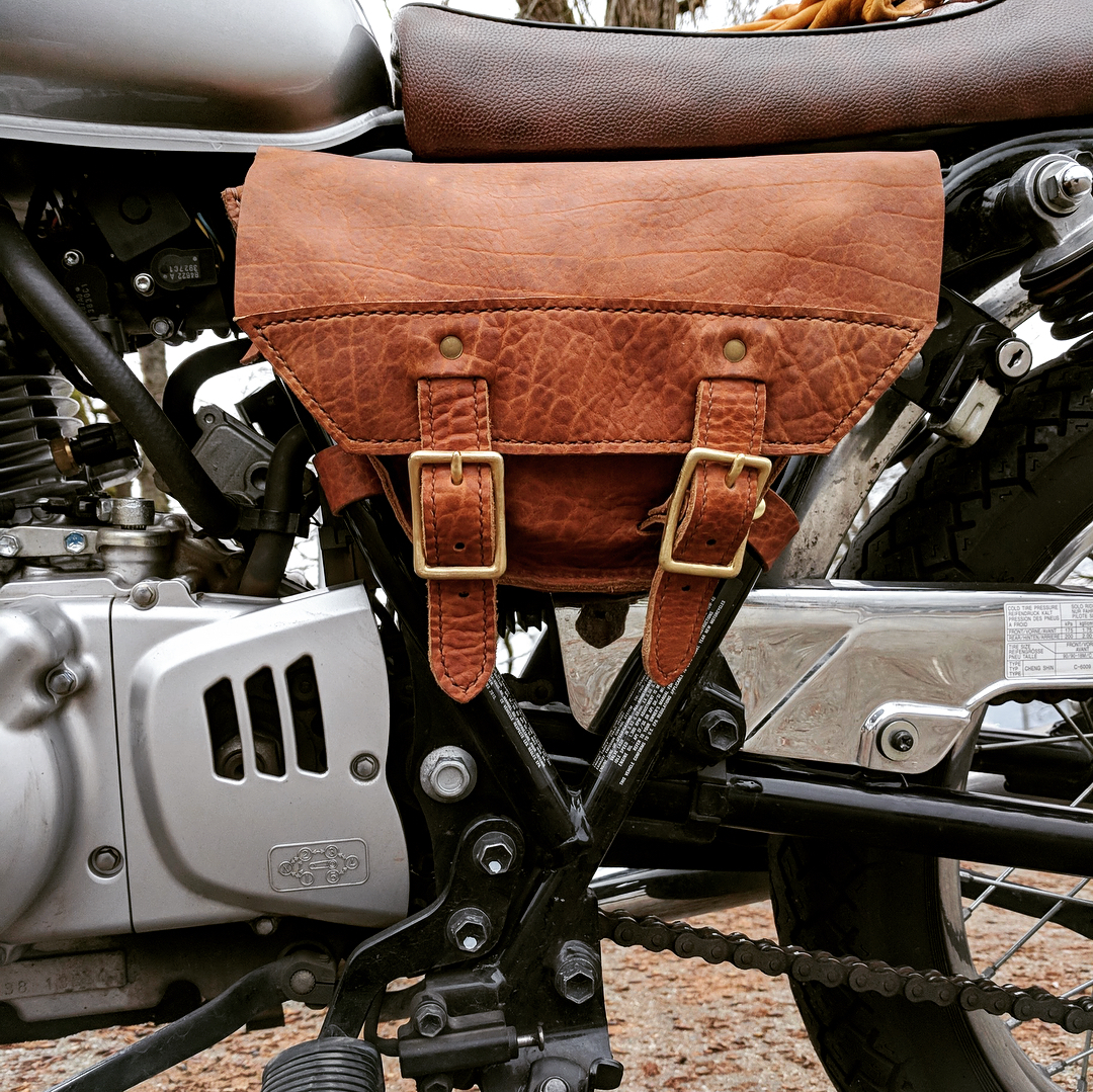 Shannon built this badass leather tool pouch, fit perfectly to her bike for cheaper than it cost to buy one!