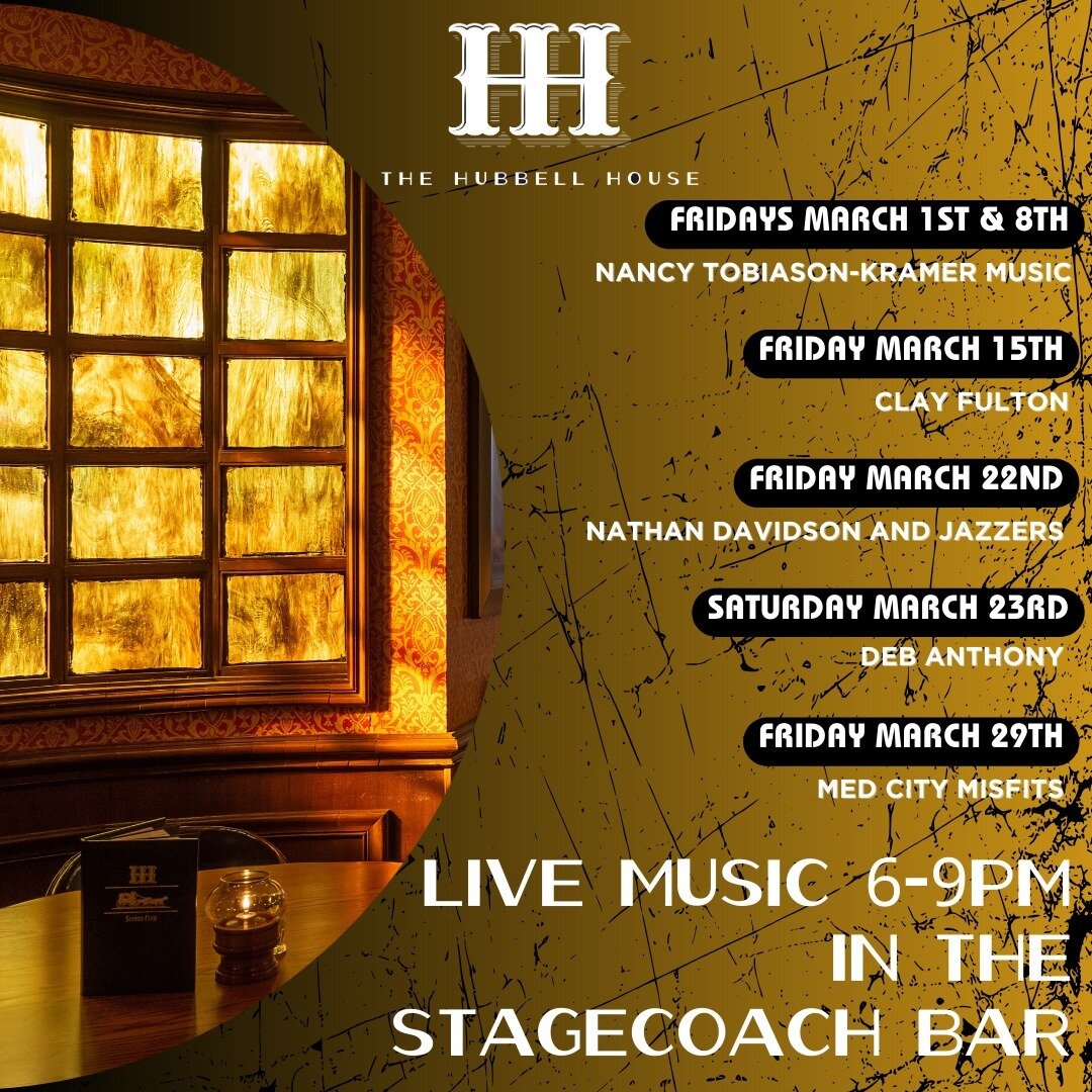 🎤🎼💥Live music is back in the Stagecoach Bar! 🎤🎼💥

Join us on Fridays (and one Saturday) in March for great food &amp; drinks, music and an overall wonderful evening!