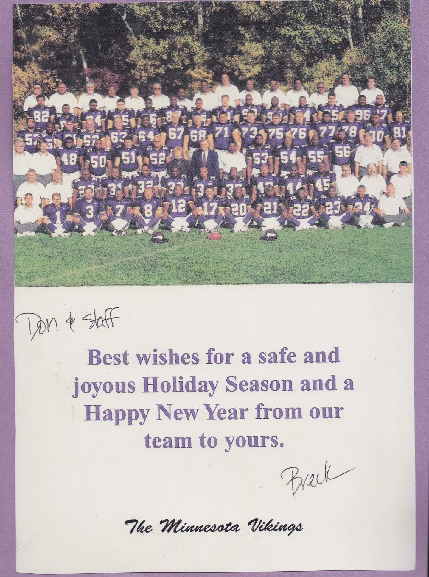 Back when we were on the MN Vikings Christmas Card list 🤩🏈💜💛