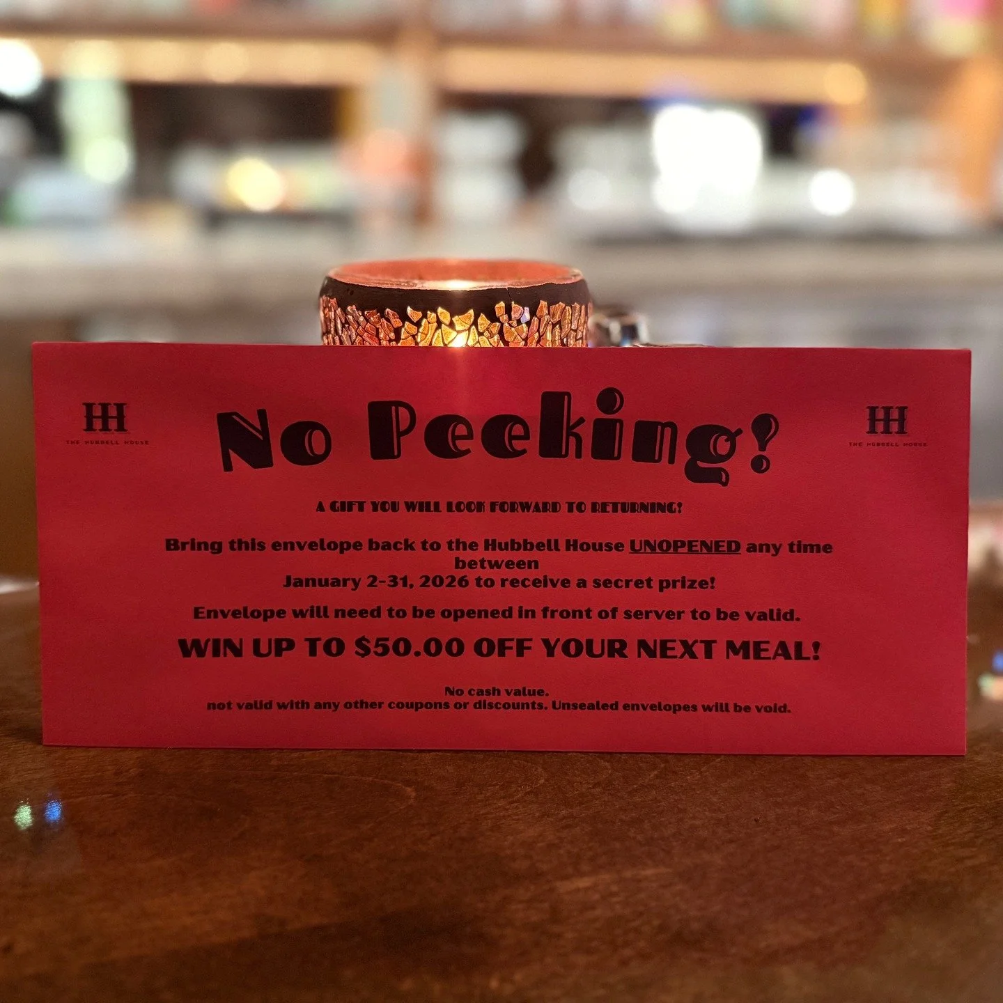 📩 Red Envelope Reminder📩
Bring in those sealed red envelopes during the month of January to reveal your prize!🏆