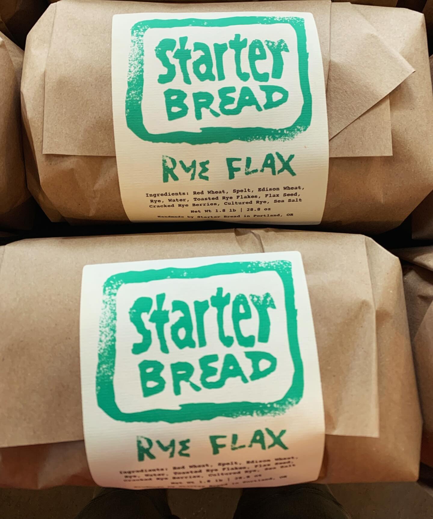 We love LOVE RYE over here!! It finds home in our darkest breads, our most open boules, shortbread and cookies, and of course the dough that makes galettes and handpies!

This loaf of RYE and Oregon-grown FLAXSEEDS is headed to bread subscribers this