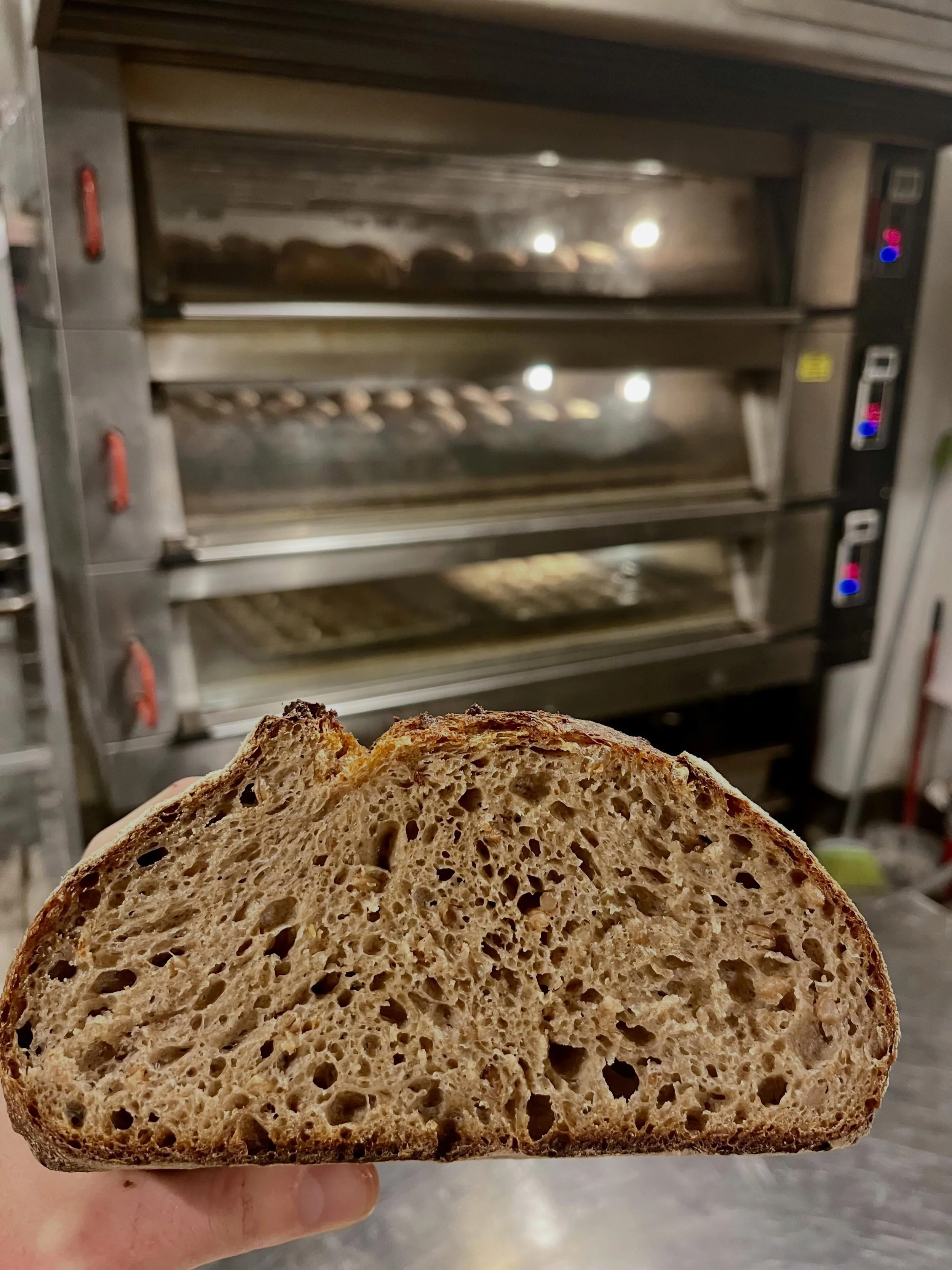 Let&rsquo;s Gooooo
Sunday Service 10-2

BAGUETTE 
SPROUTED SPELT (pictured)
TRITICALE (ryeXwheat)

BLUEBERRY CORN SCONE
CHERRY BUCKWHEAT SCONE
STRAWBERRY CARDAMOM HANDPIE 
TAHINI CARROT CAKE
CINNAMON CURRENT SNAIL

MUSHROOM SLAB
ONION CELERIAC SLAB
O