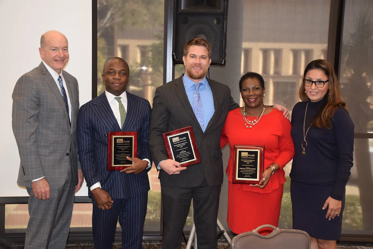 Dr. Jeff Temple accepting the 2018 Martin Luther King, Jr. Service Award