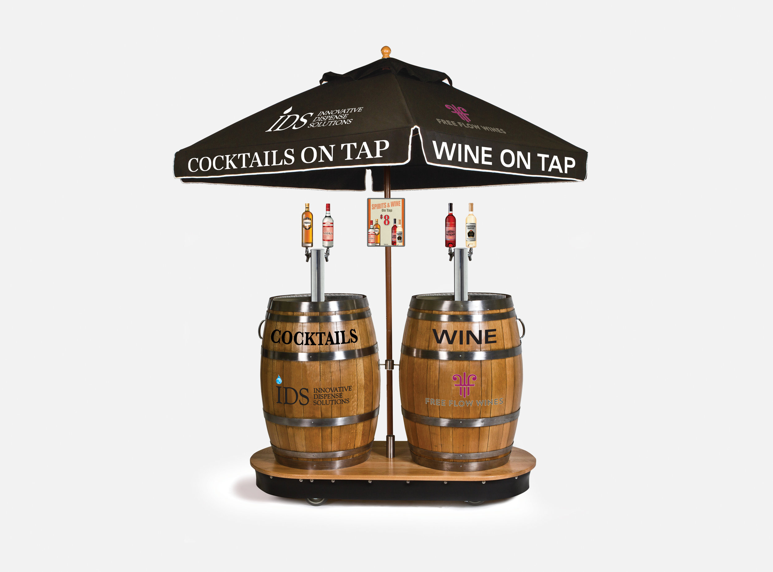 Cocktail and Wine Dual Barrel Dispenser