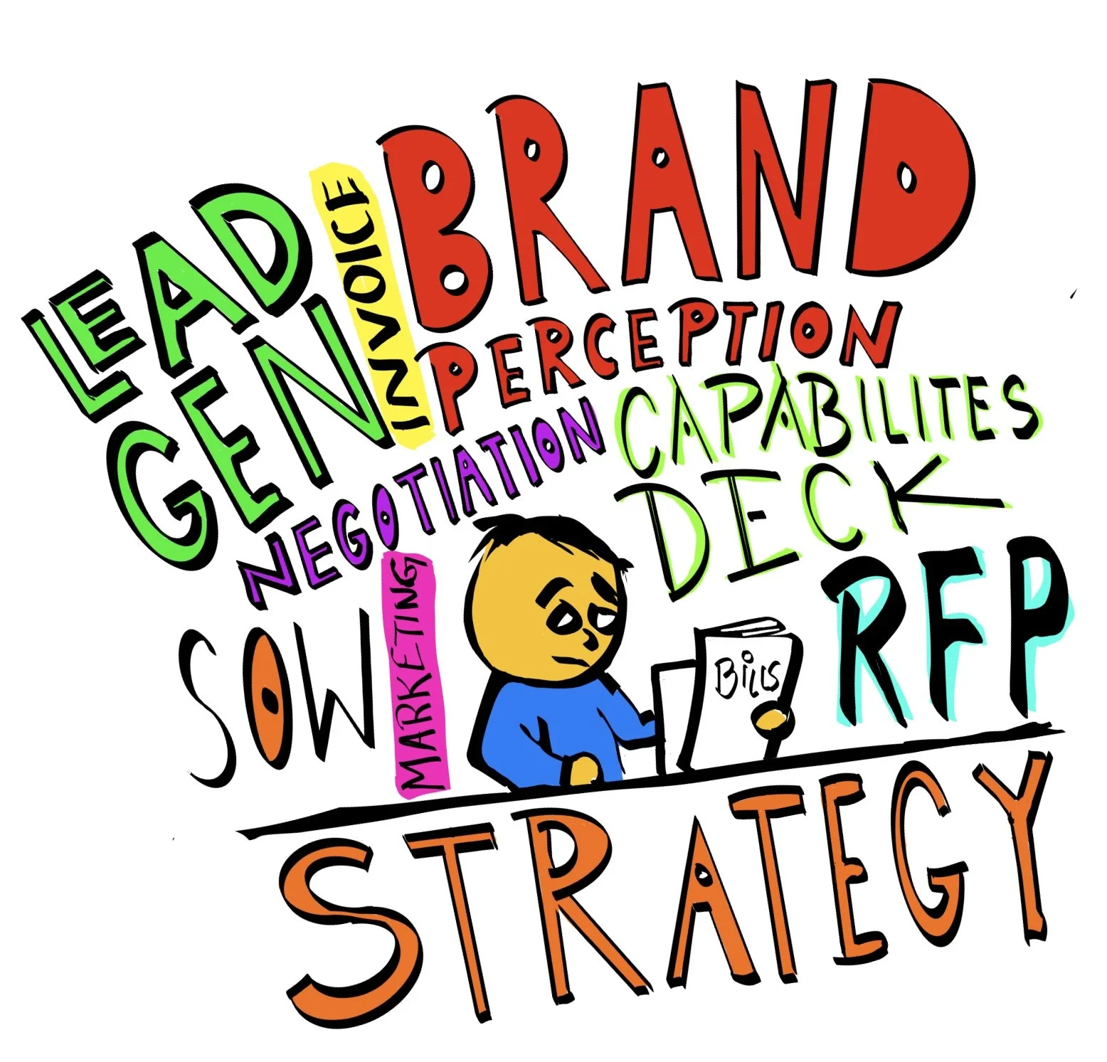 Entrepreneur stressing out juggling running a business and concerned of Brand Perception in the market place.
