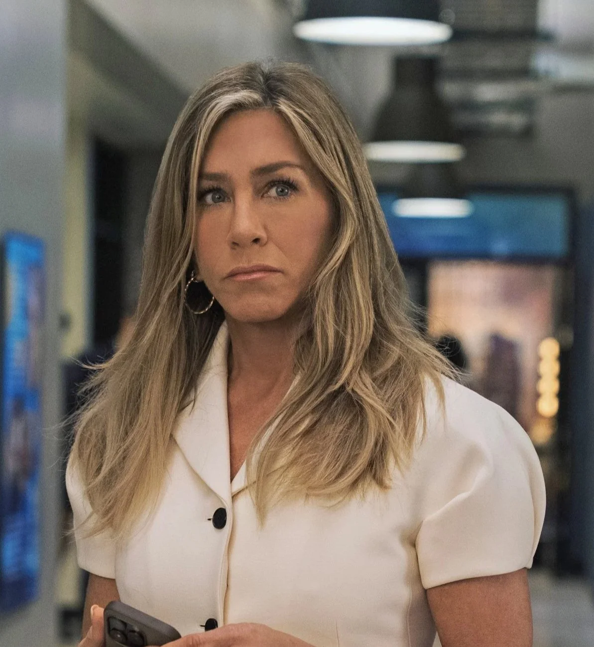  NLJ’s Twist Oval Hoops appear throughout Season 4 of TMS worn by Alex Levy (Jennifer Aniston). 