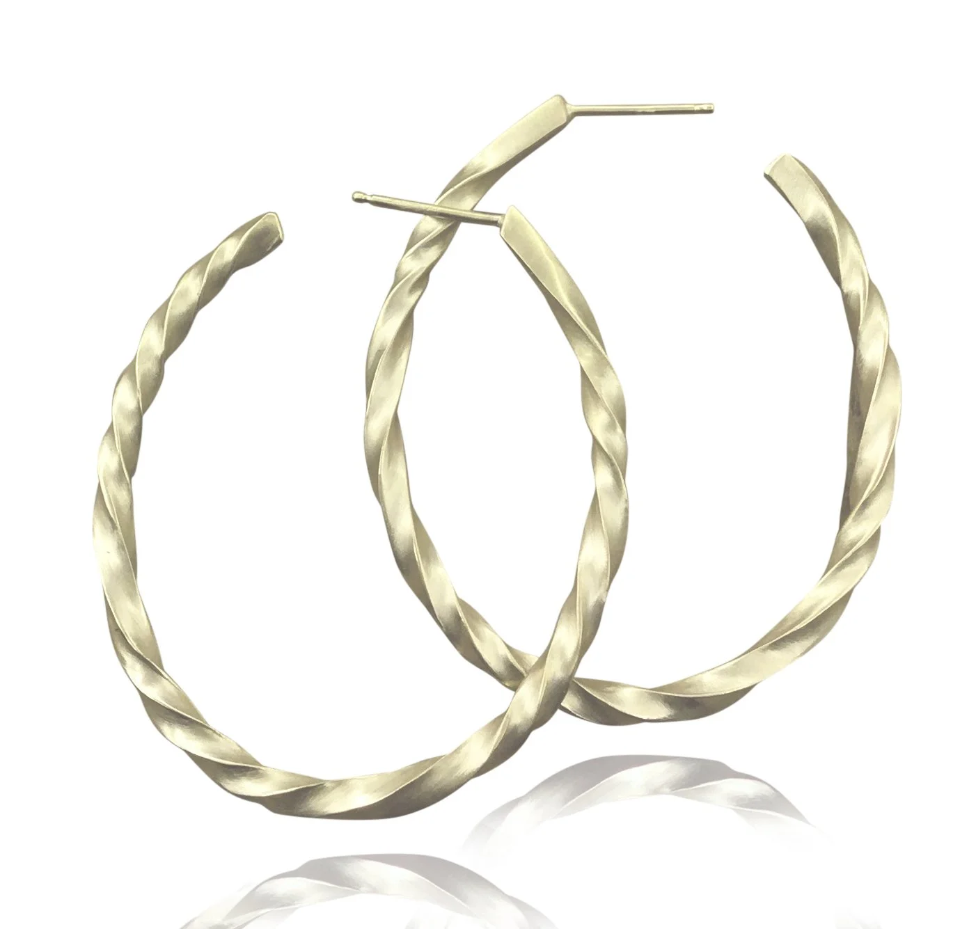  NLJ Twist Oval Hoops in 14k gold 
