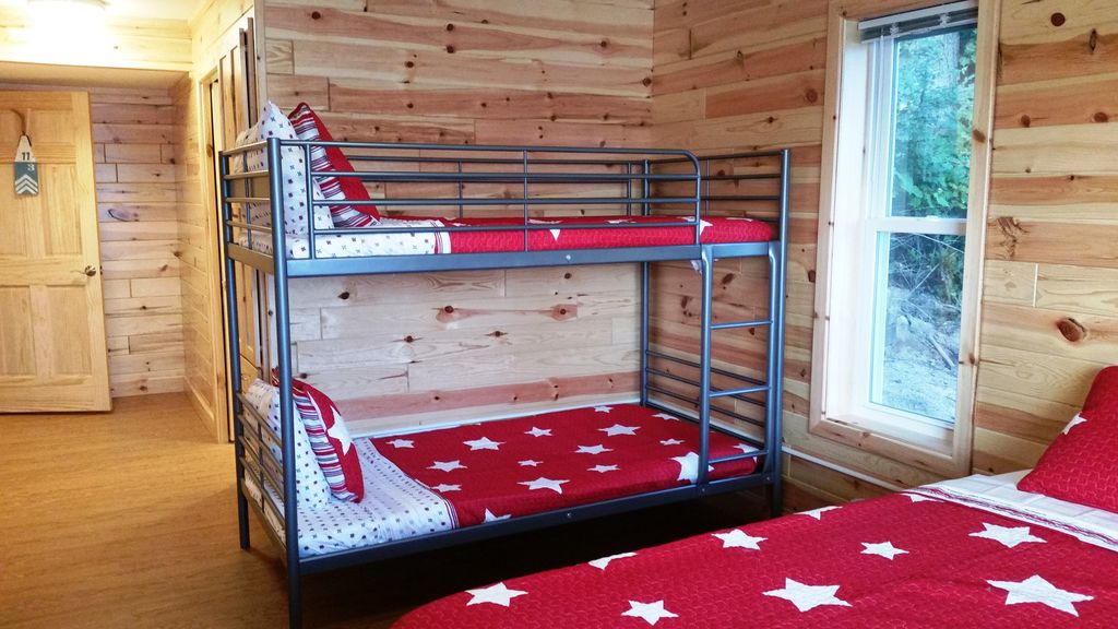 Another view of one of the 3 BR-BA suites with both Queen bed and Twin Bunkbed.