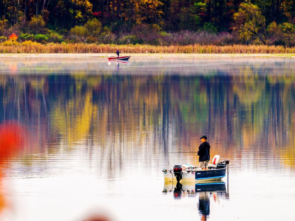 Stone Lake is a quiet fishing and swimming lake - most shoreline is undeveloped.