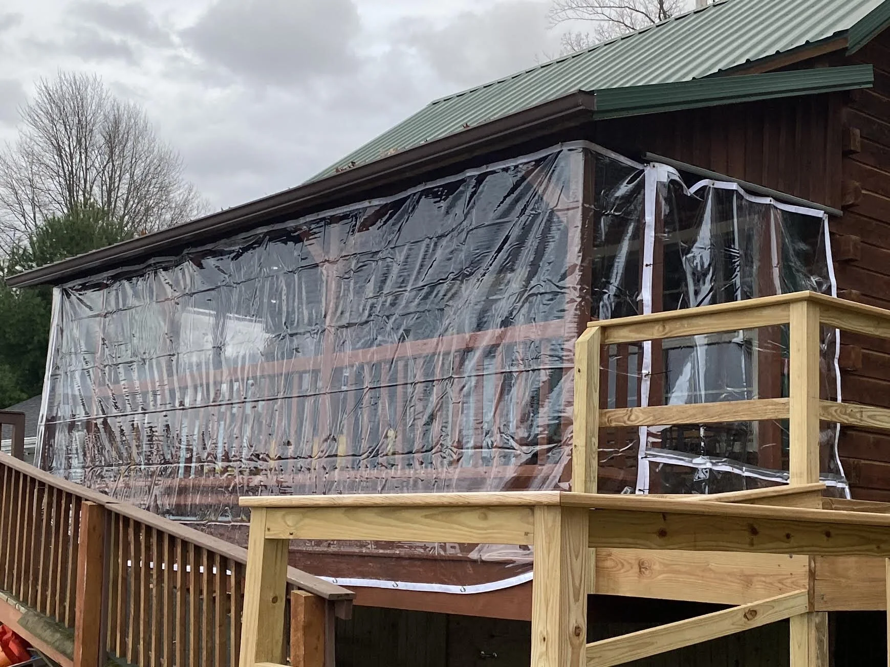 The Winter Porch Wrap has a separate entrance section (visible on the right)