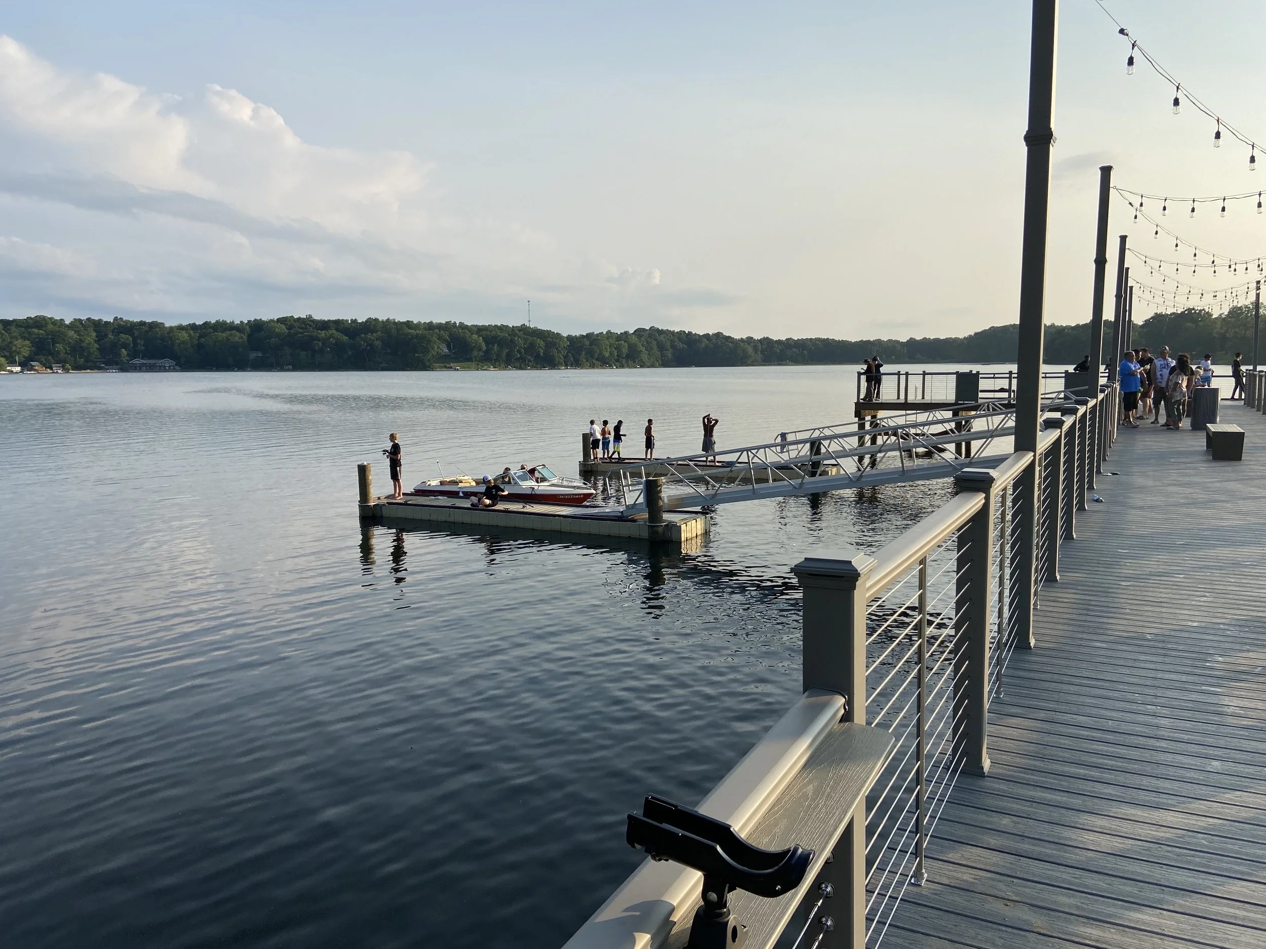 Fishing pier has transient boat slips. Our Guests love to ferry over with one of our pontoon boats.