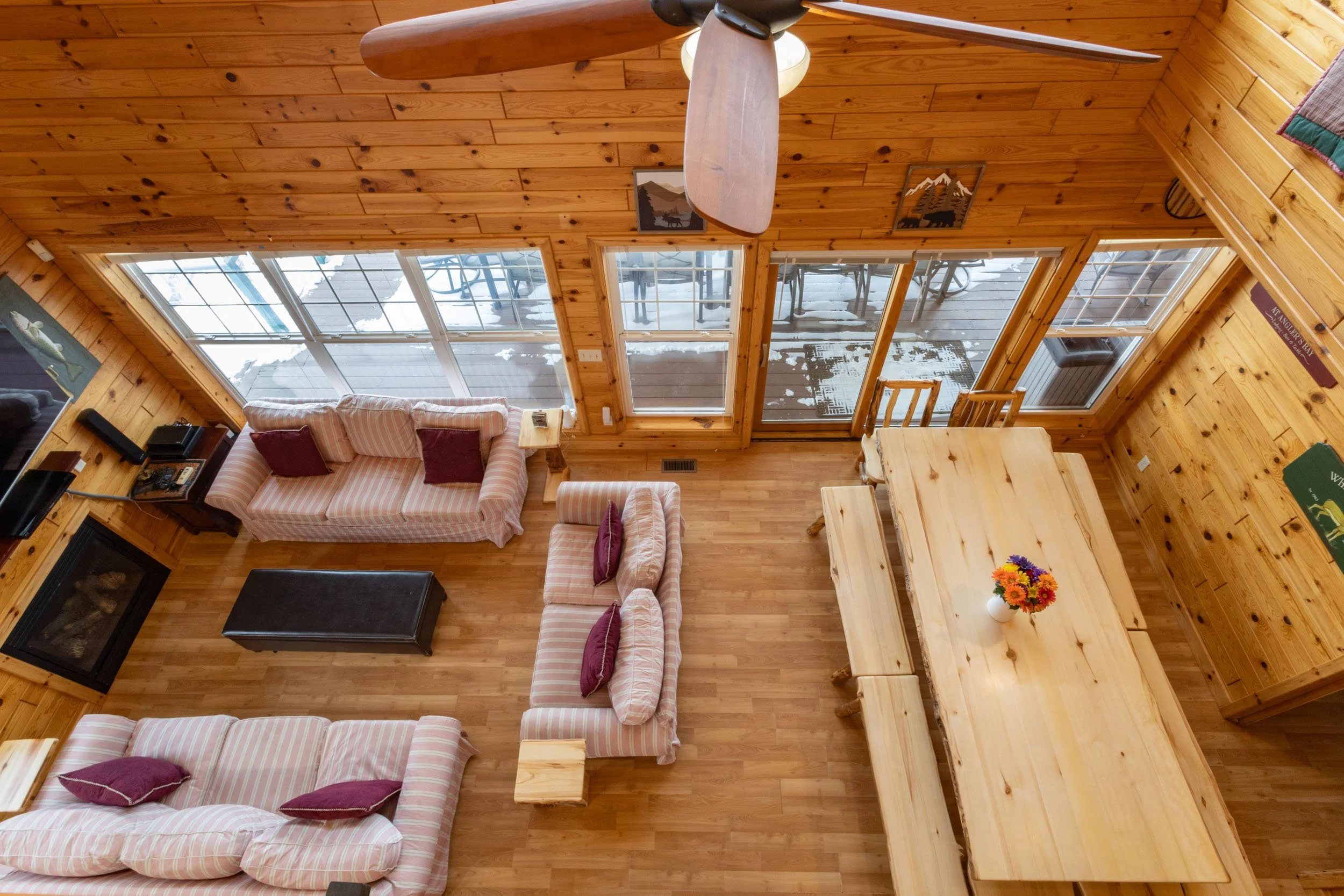  Authentic amish-made live-edge dining table in Great Room seats 14-16.  