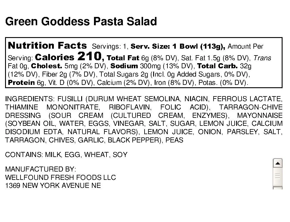 Nutrition Labels — Wellfound Foods