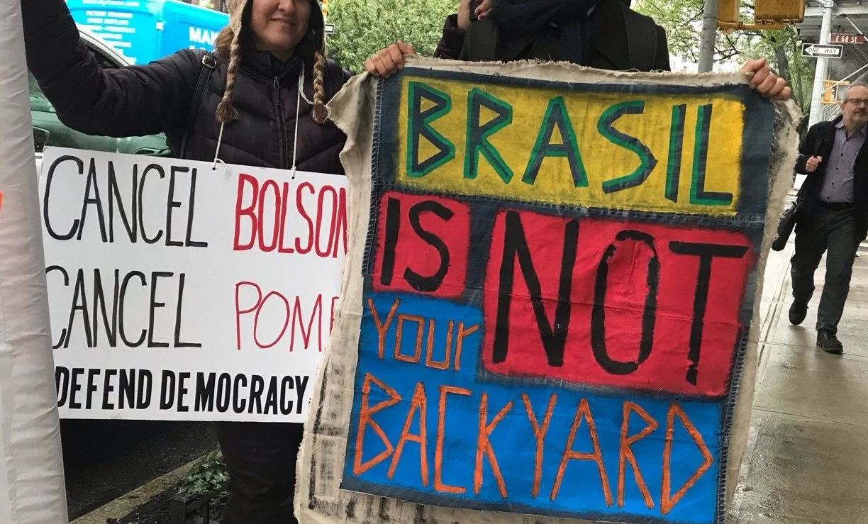 At Americas Society on May 13, 12PM: #CancelBolsonaro Coalition, photo: George De Castro-Day / Defend Democracy in Brazil - NY