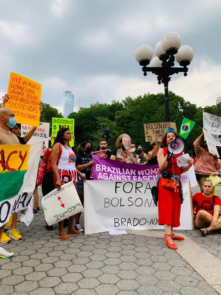 #19J #stopBolsoraro #ForaBolsonaro in New York on Juneteenth