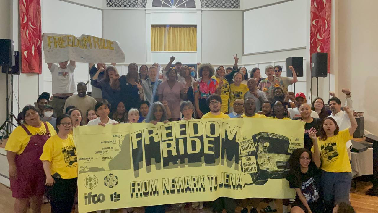 Freedom Ride: we joined faith leaders, artists, journalists and organizers to free Mahmoud Khalil