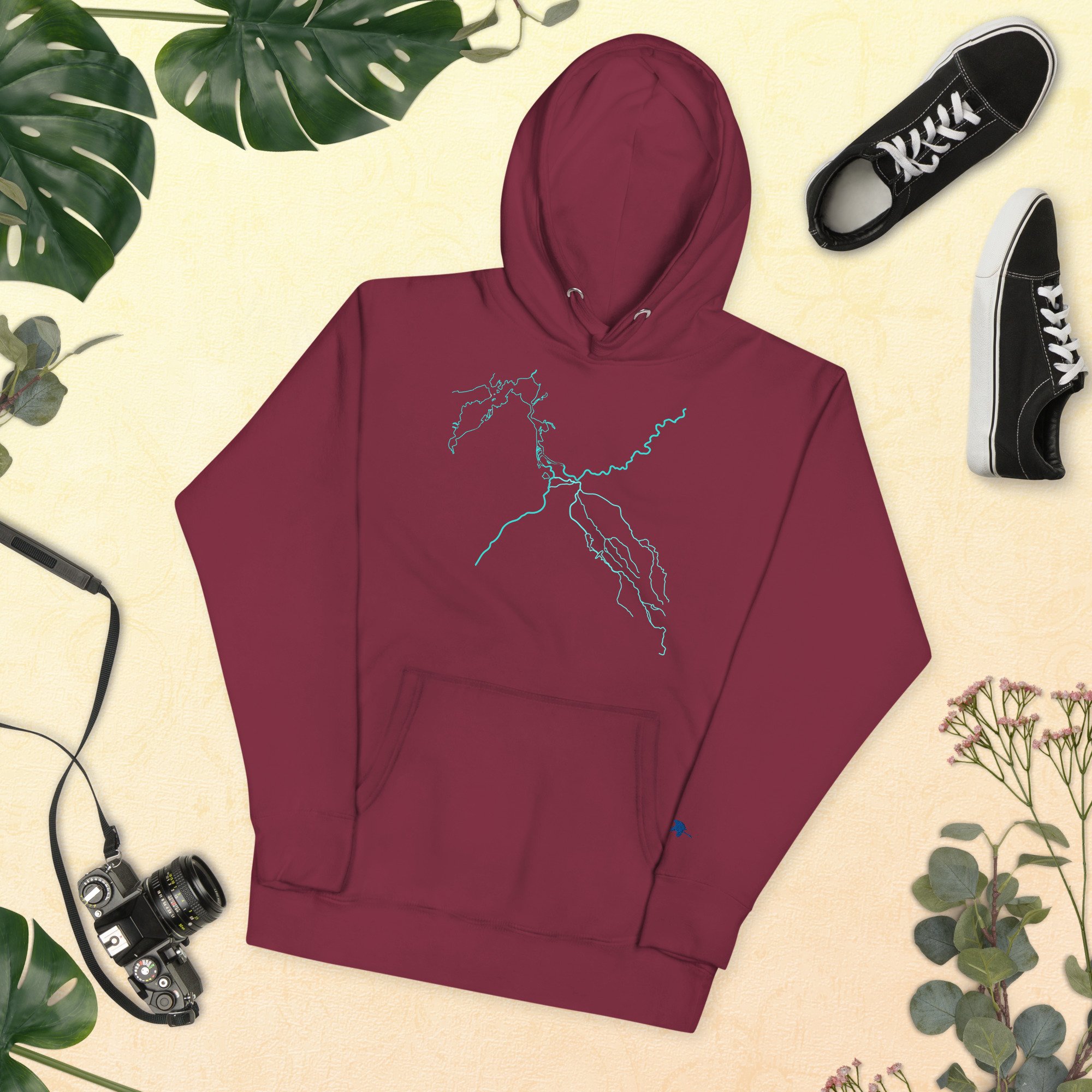Mokelumne Watershed cotton hoodies