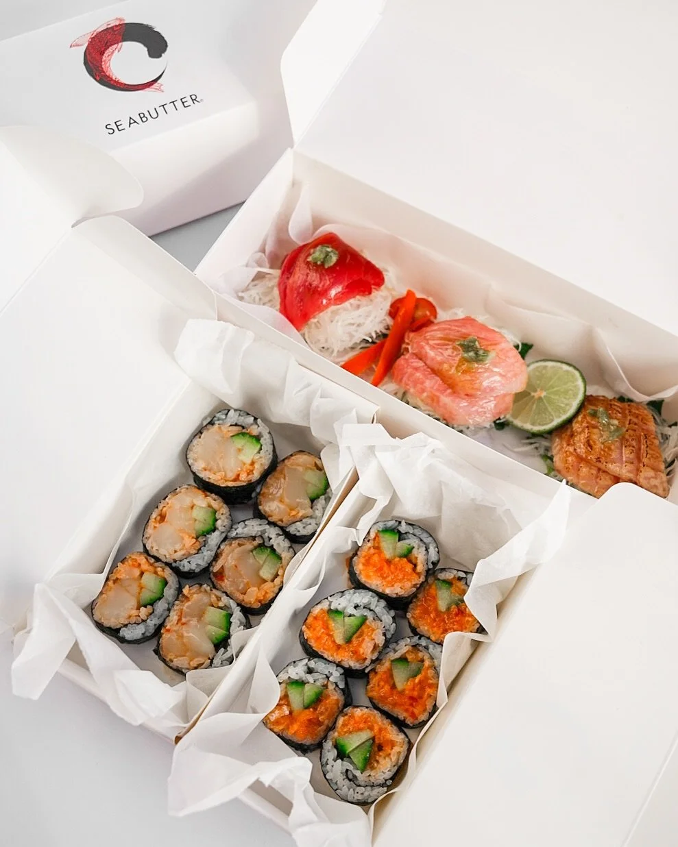 Staying in never tasted this good. Order Seabutter on UberEats or DoorDash and make it a sushi Friday night in😍🍣❤️
🎁 Gift cards available online and in stores!
🥢Westlake Village, Beverly Hills, & Glendale now open for lunch at 12pm. Laguna B