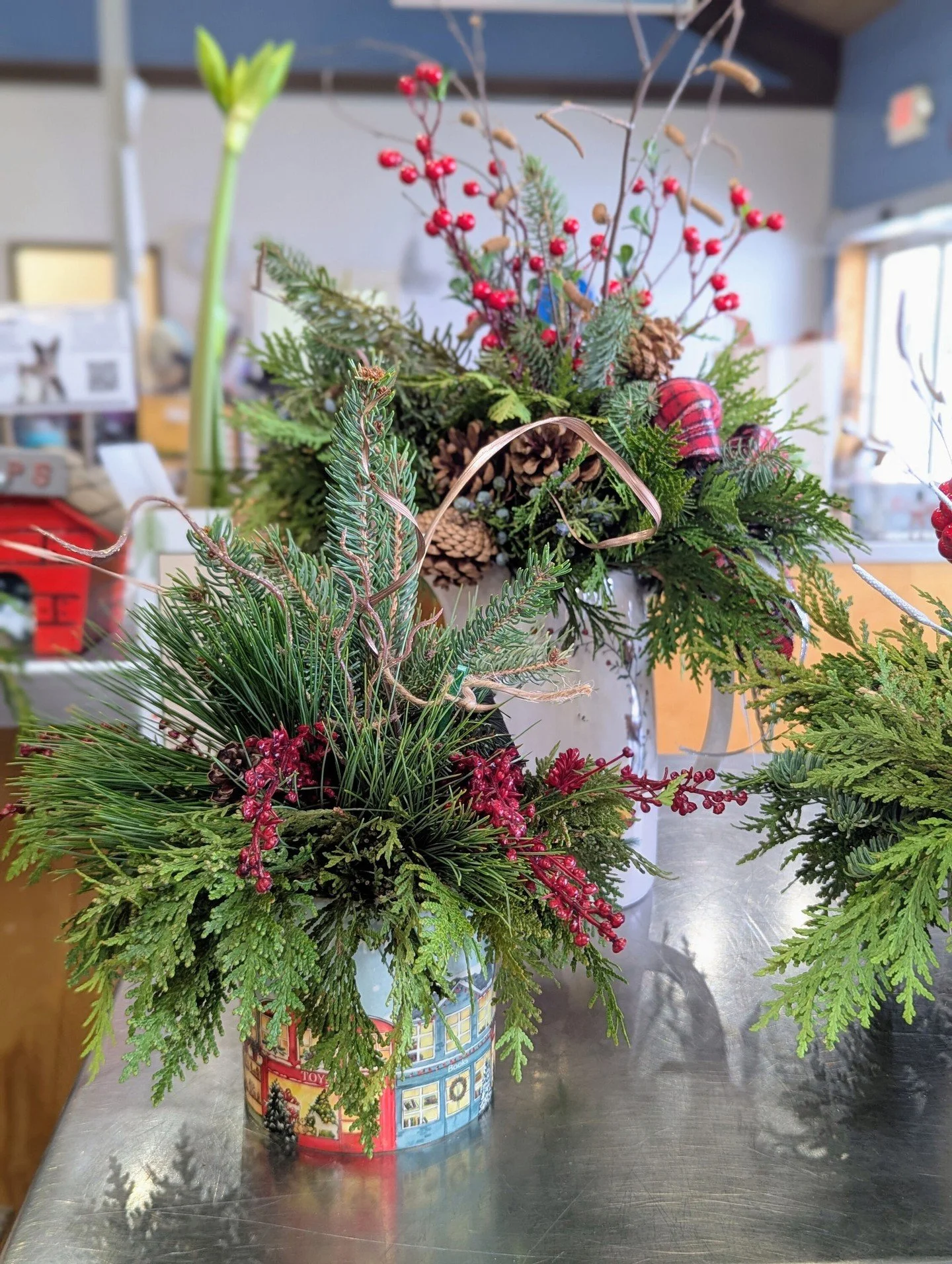 Looking for the perfect finishing touch for your holiday table, or an easy, elegant gift? 

Our designers have crafted one-of-a-kind bouquets of fresh greens that will instantly fill a room with life, warmth, and that &quot;coming home&quot; feeling,