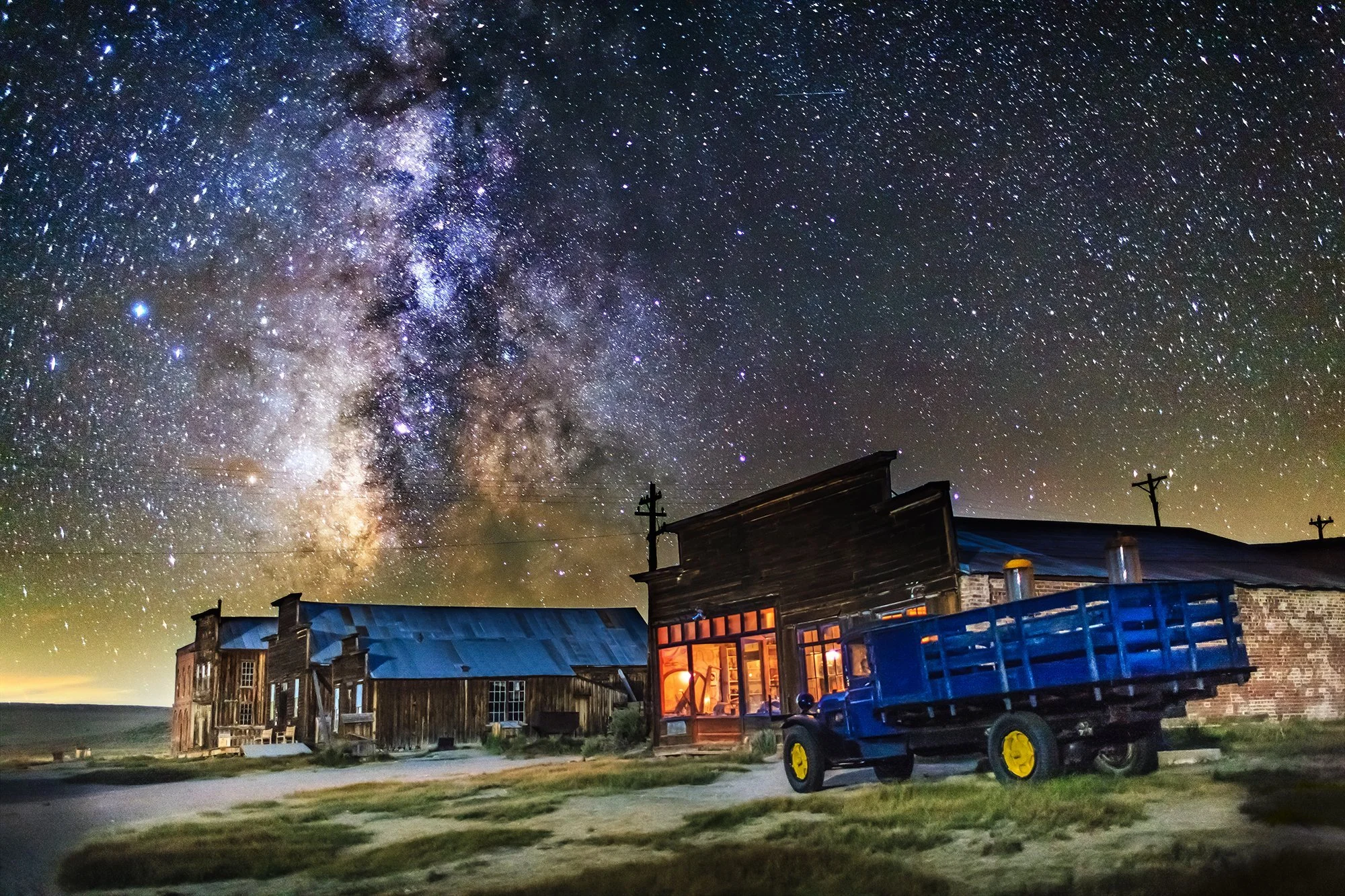 Milkyway over the old streets of Bodie Ghost town taken during Jennifer King Photo Workshop