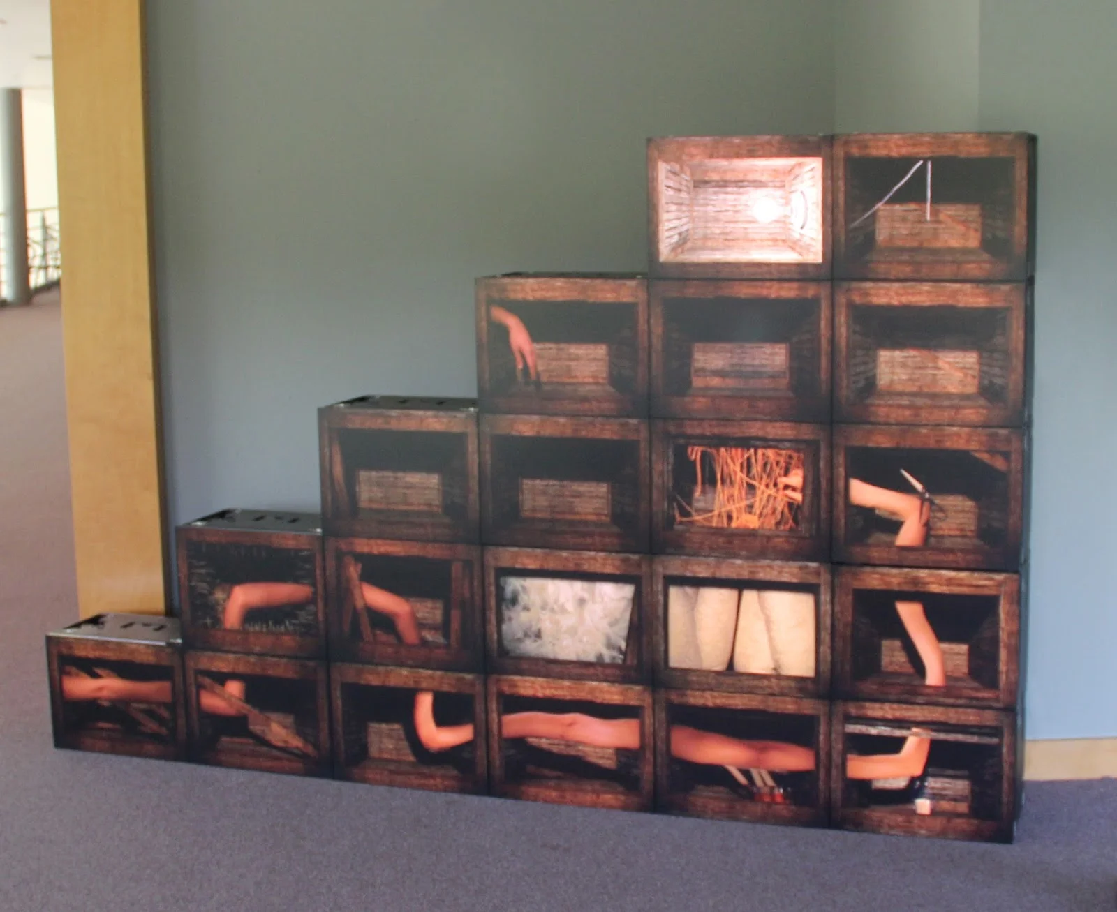 Arms Reach , 35 minute video presented on 20 MicroTiles in a custom configuration, Jenn E Norton, 2015