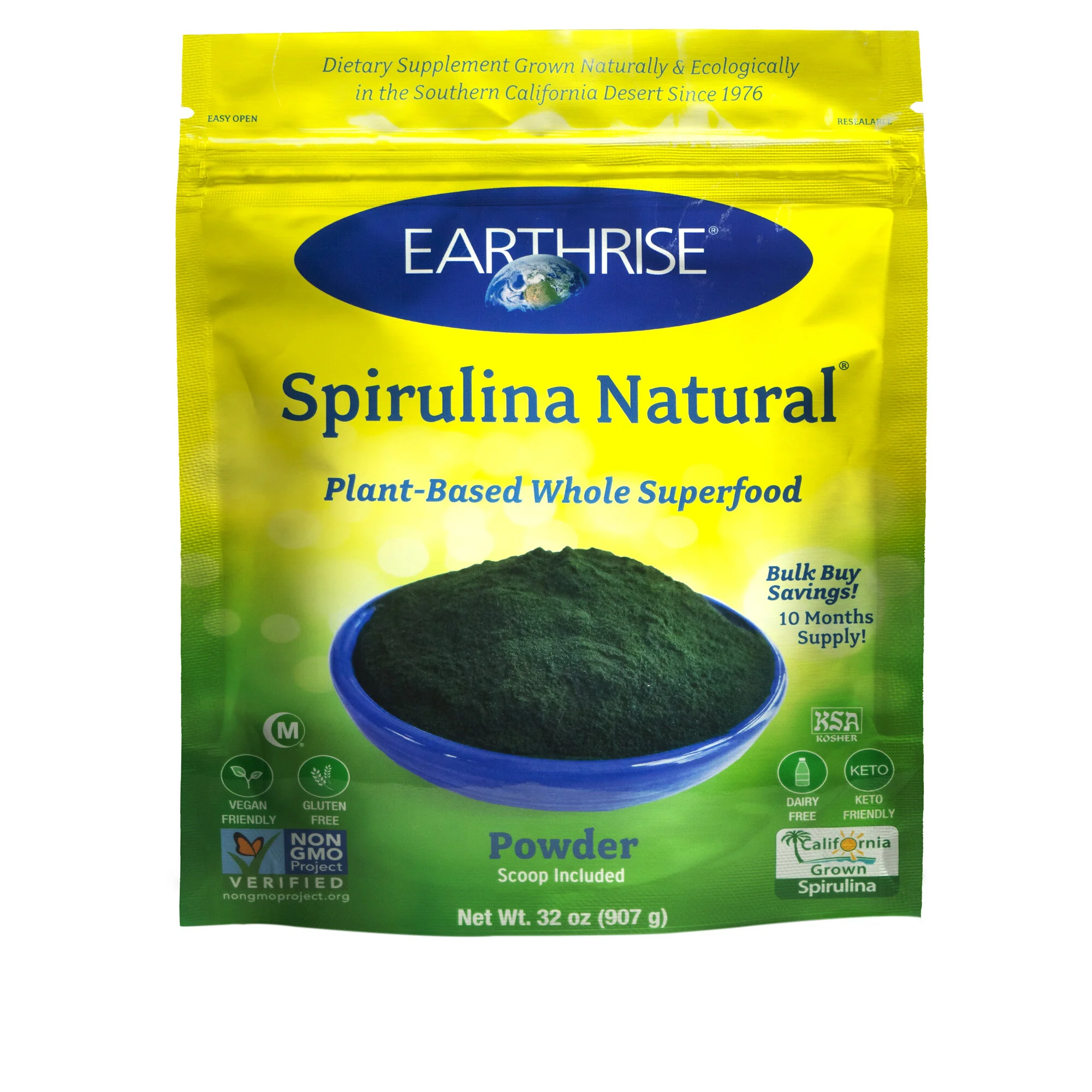 Spirulina Natural Powder 2 lb bag — Earthrise Californian Spirulina