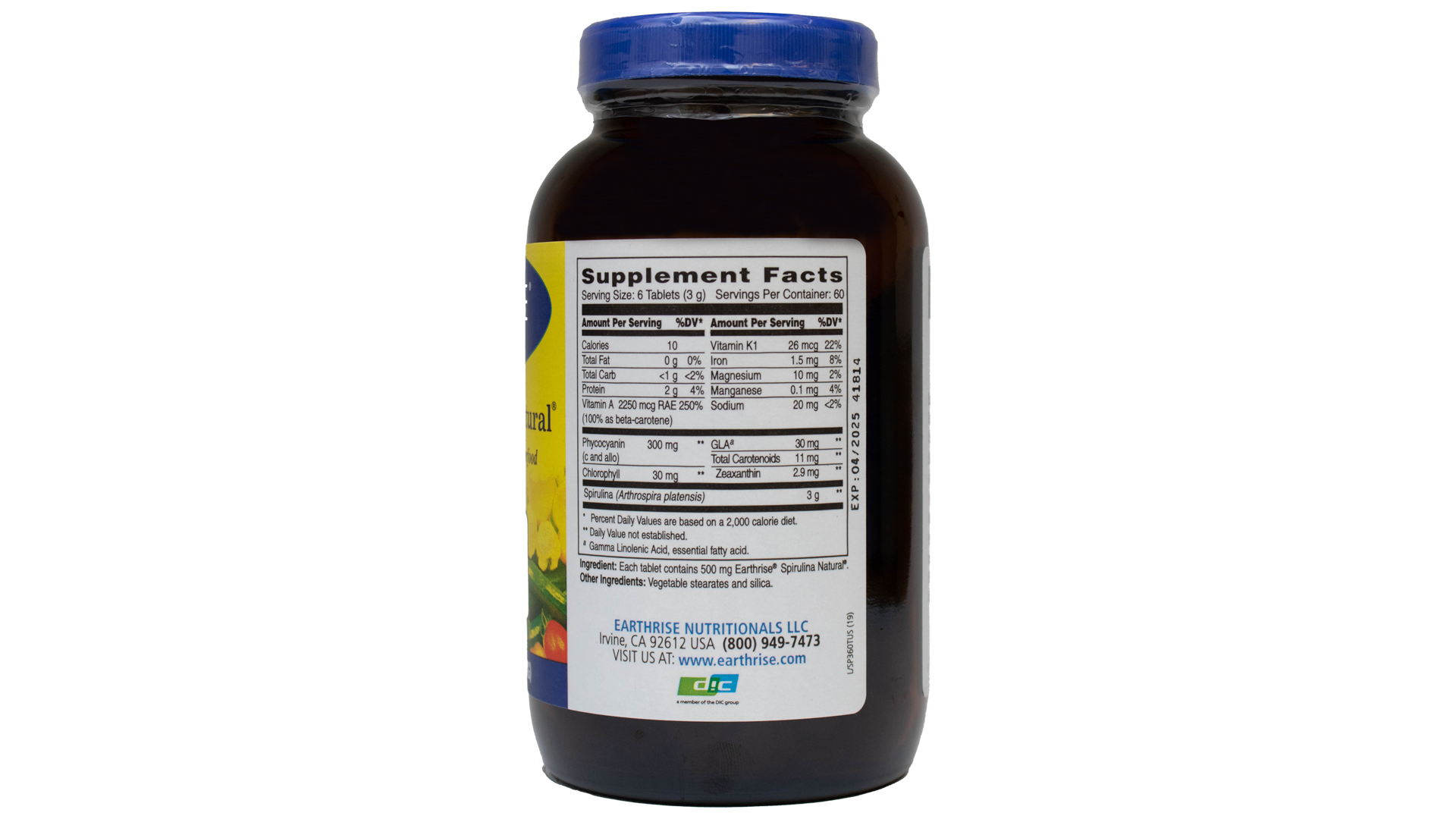 Spirulina Natural Tablets 360t — Earthrise Californian Spirulina