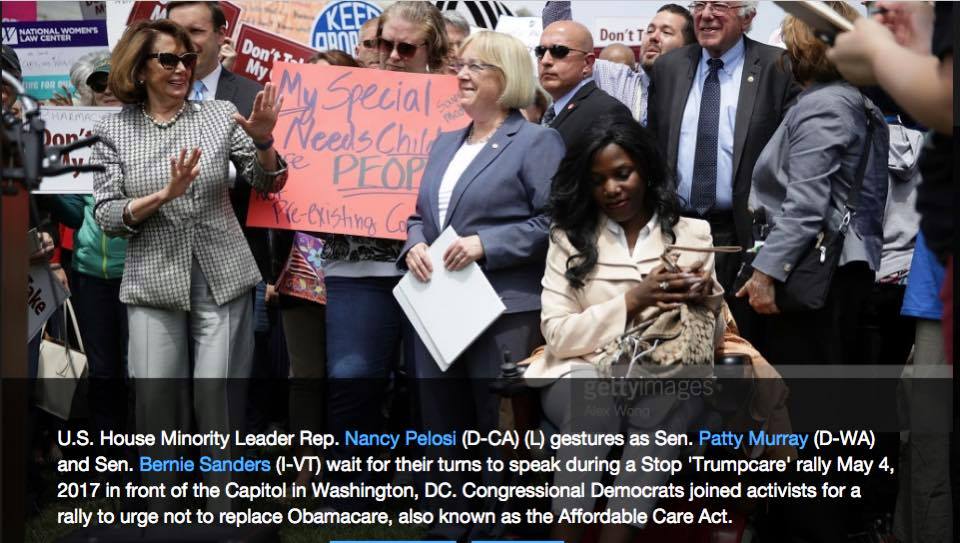 Sen. Nancy Pelosi, Patty Murray,Bernie Sanders &amp; ola ojewumi  in front of Capitol Washington D.C urging not to replace Obama Care,A.K.A affordable care act
