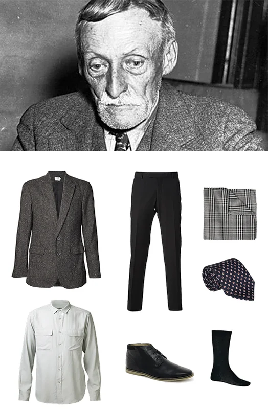 “How sweet and tender her little ass was roasted in the oven.” Hamilton Howard “Albert” Fish (1870 - 1936).Shades of Grey - Double button blazer.Equipment - Button-down shirt.Z Zegna - Tailored trouser.River Island - Grey check handkerchief.Drakes -…