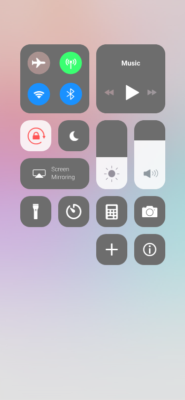 We added two icons: 1. An informational button that will allow new users to understand the available functions of the command center 2. A customize button that allows users to made immediate changes to the shortcuts on the command center With the addition of these two icons, we managed to maintain the simplicity in appearance while also offering more discoverability for the user.